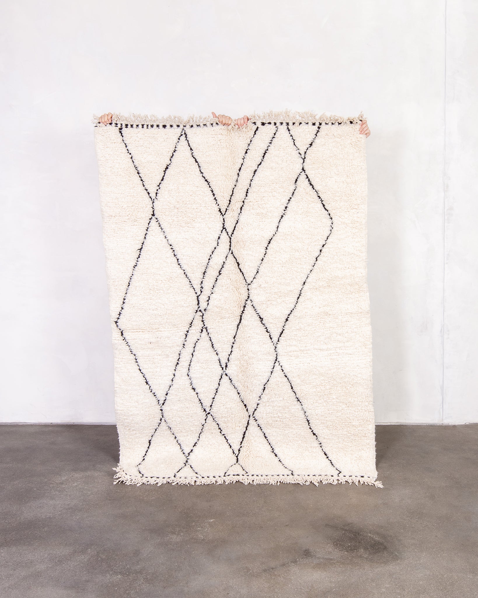 Modern designer handcrafted Berber rug from morocco Beniourain with beautiful colors and patterns