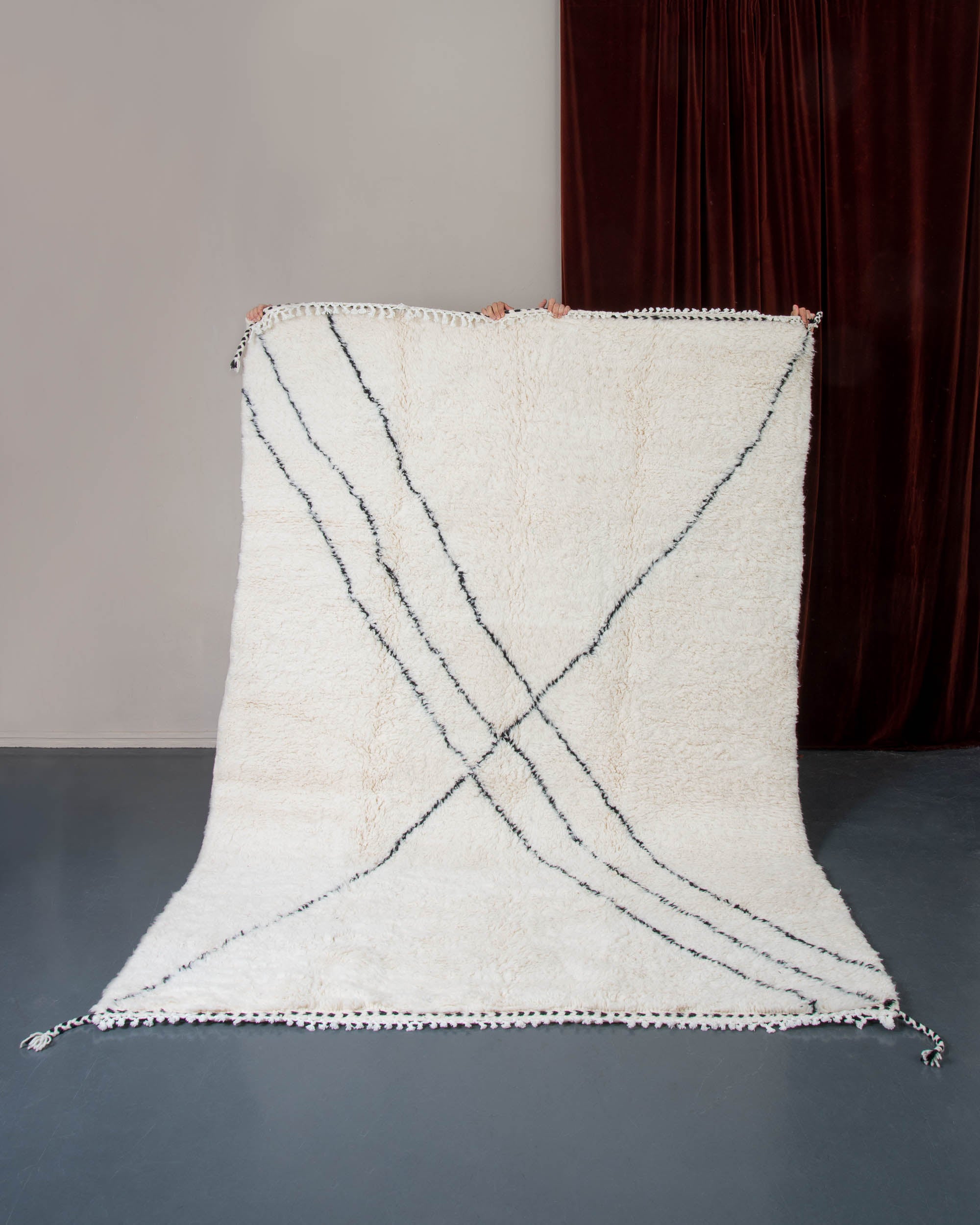 Modern designer handcrafted Berber rug from morocco Beniourain with beautiful colors and patterns