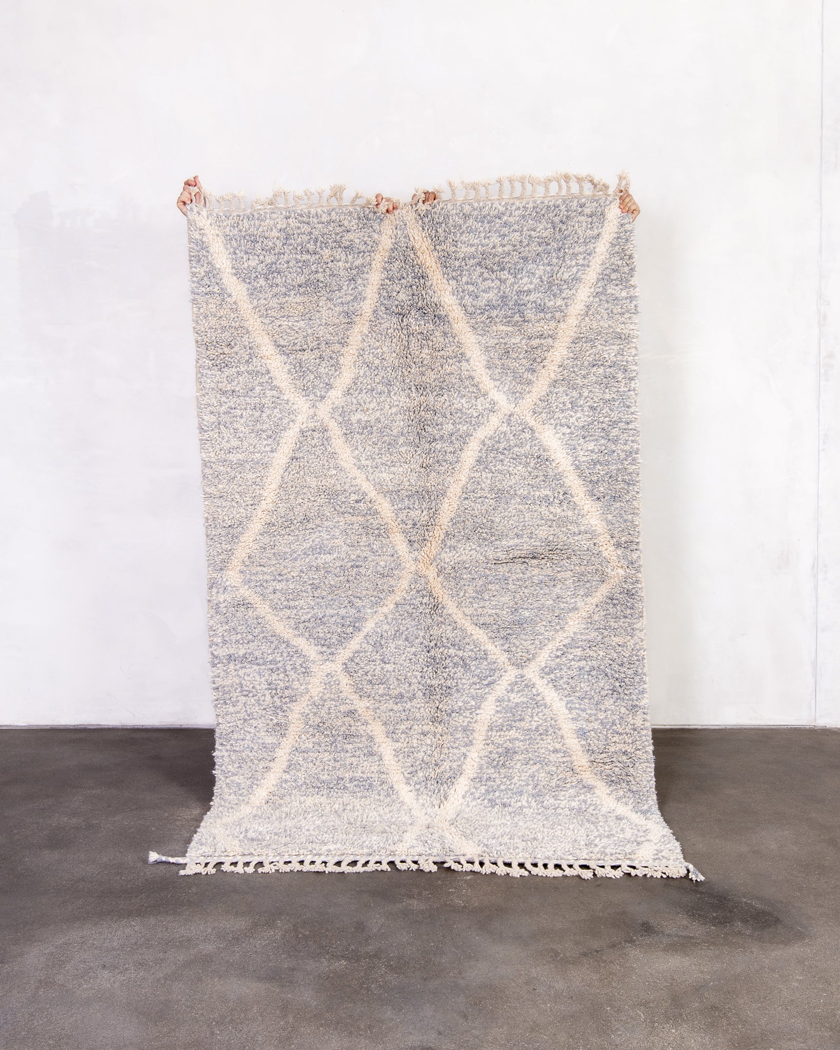 Modern designer handcrafted Berber rug from morocco Beniourain with beautiful colors and patterns