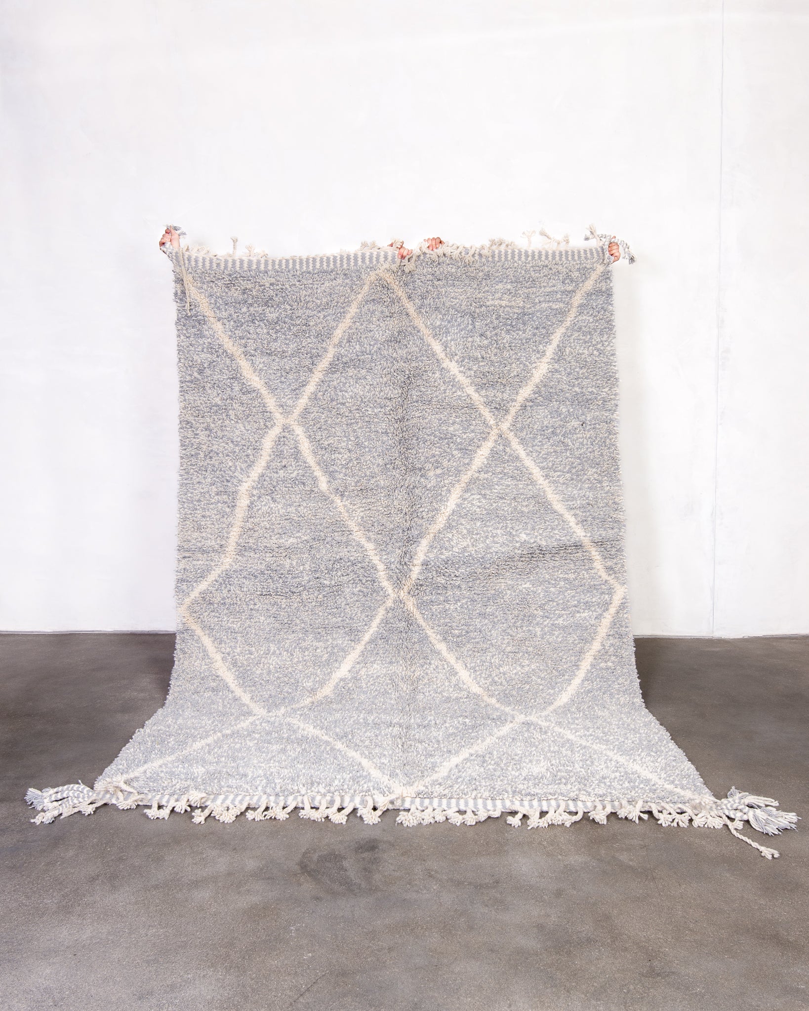 Modern designer handcrafted Berber rug from morocco Beniourain with beautiful colors and patterns