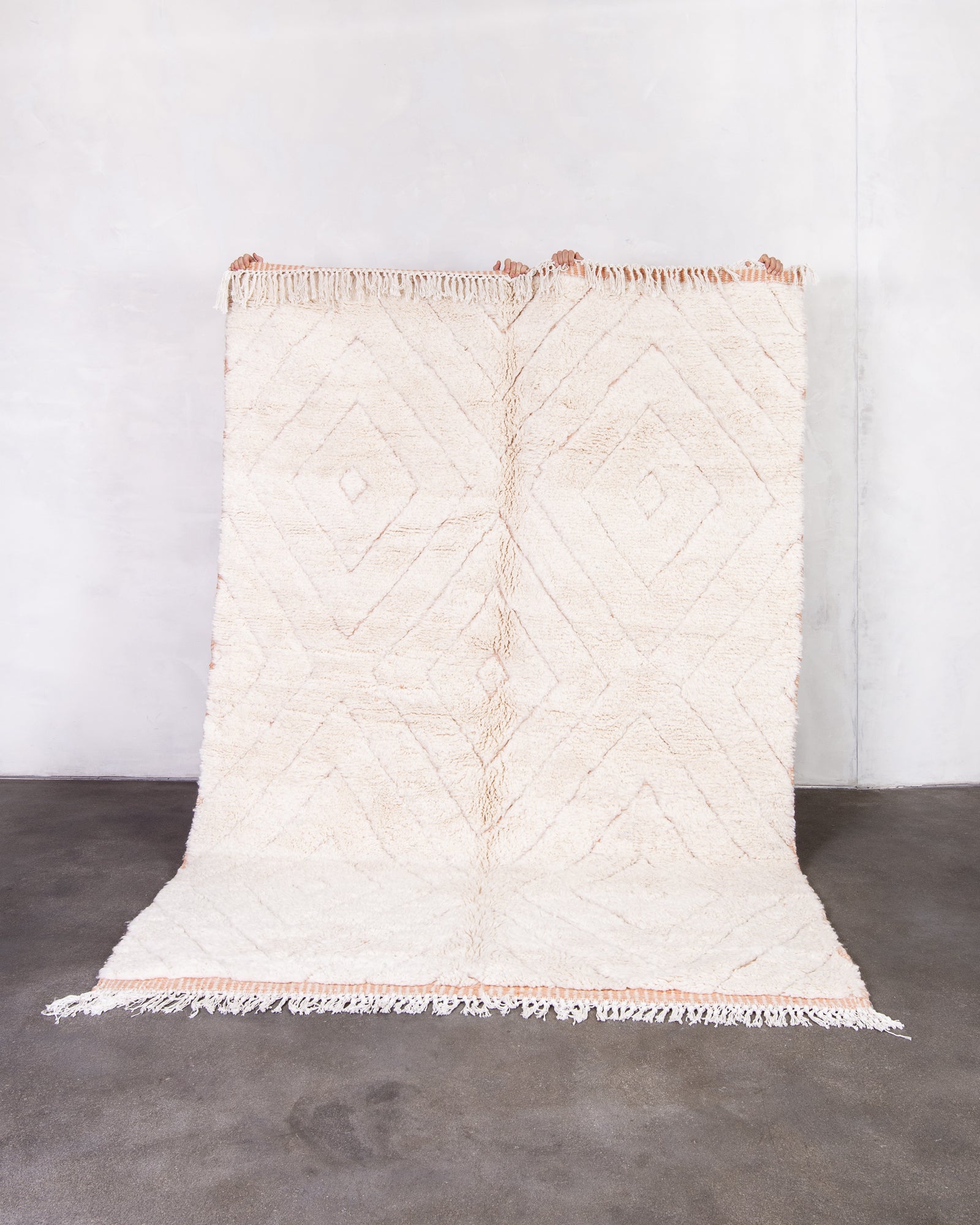 Modern designer handcrafted Berber rug from morocco Beniourain with beautiful colors and patterns