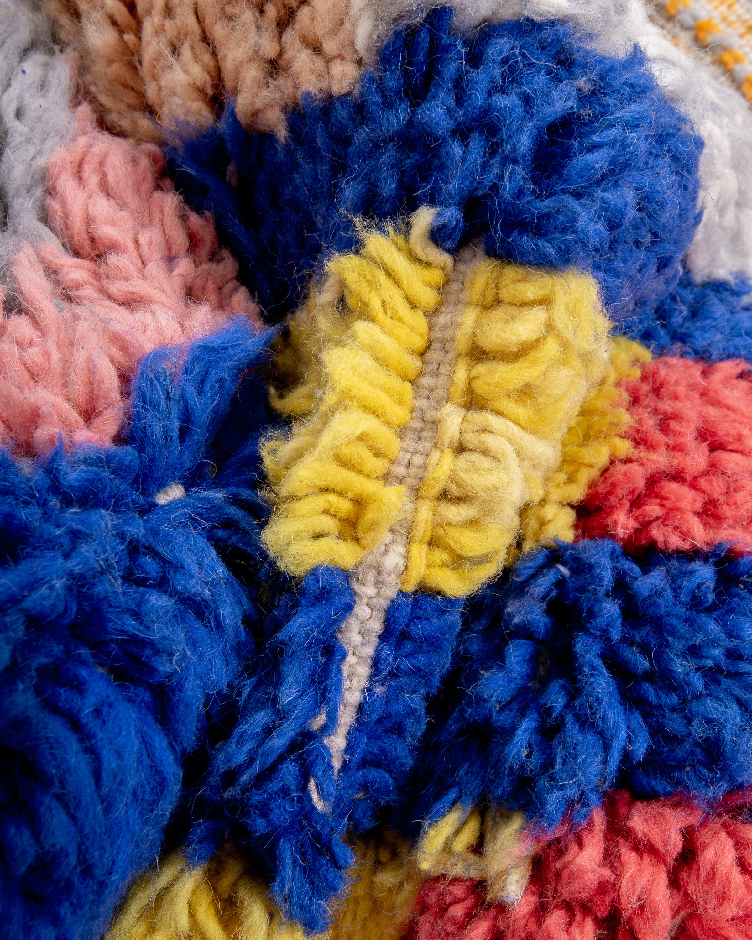 Modern designer handcrafted Berber rug from morocco Beniourain with beautiful colors and patterns