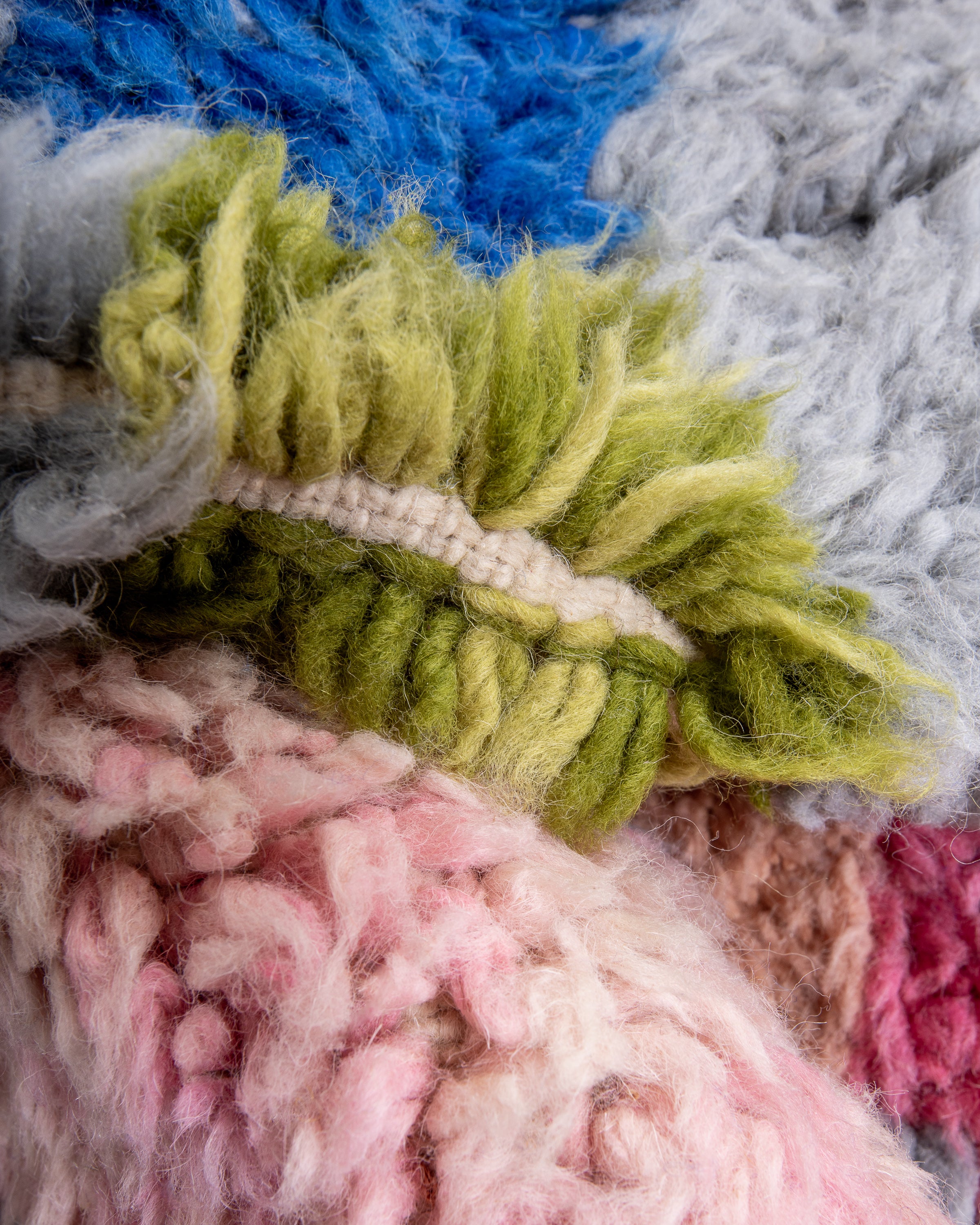 Modern designer handcrafted Berber rug from morocco Beniourain with beautiful colors and patterns