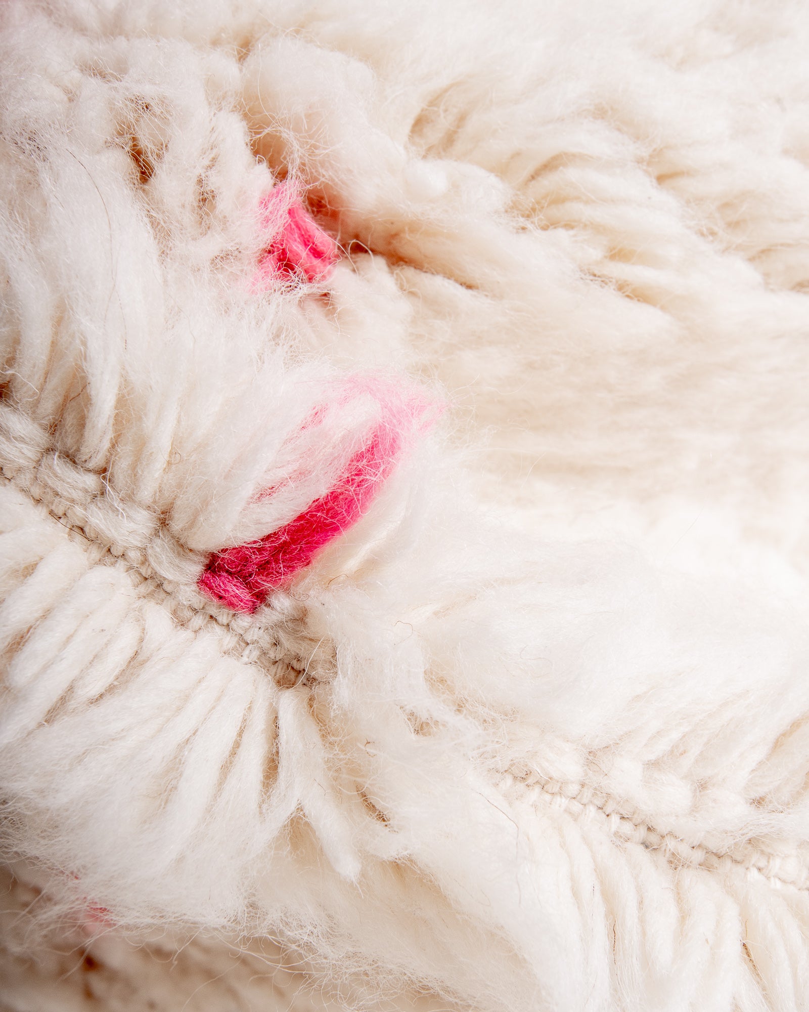 Modern, designer, handcrafted Berber rug from Morocco. Beniourain carpet with beautiful colours and patterns and fluffy wool texture. 