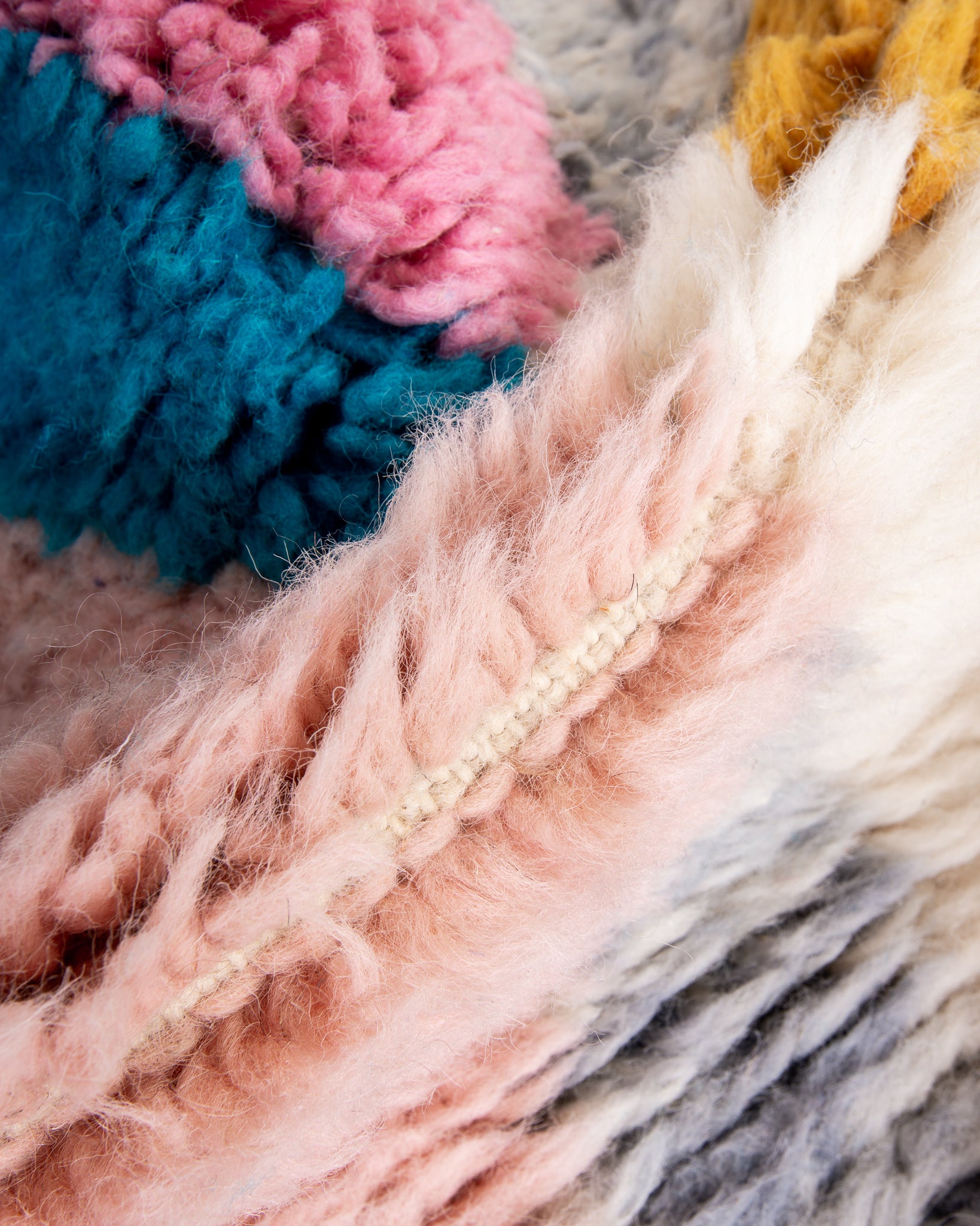 Modern designer handcrafted Berber rug from morocco Beniourain with beautiful colors and patterns