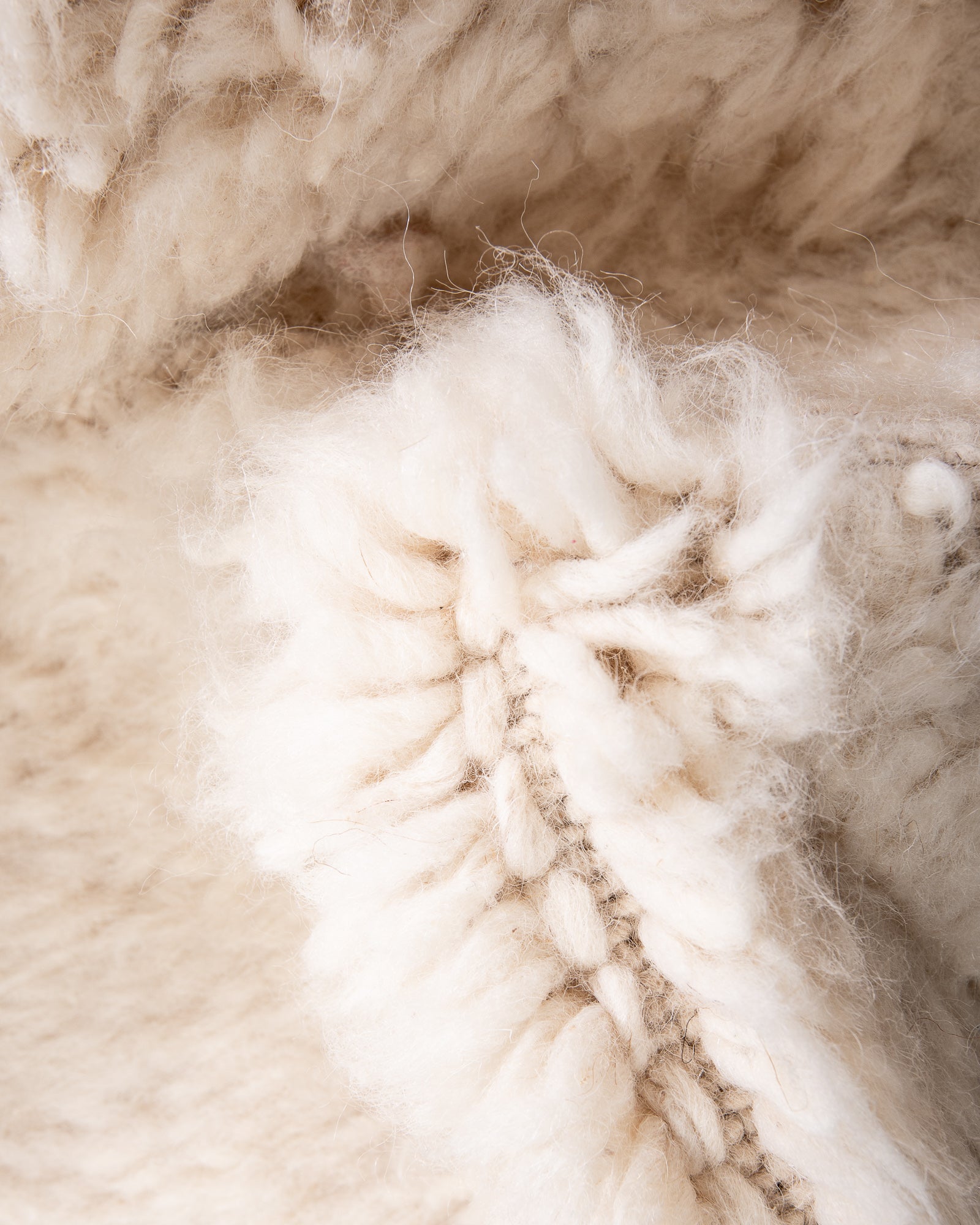 Modern, designer, handcrafted Berber rug from Morocco. Beniourain carpet with beautiful colours and patterns and fluffy wool texture. 