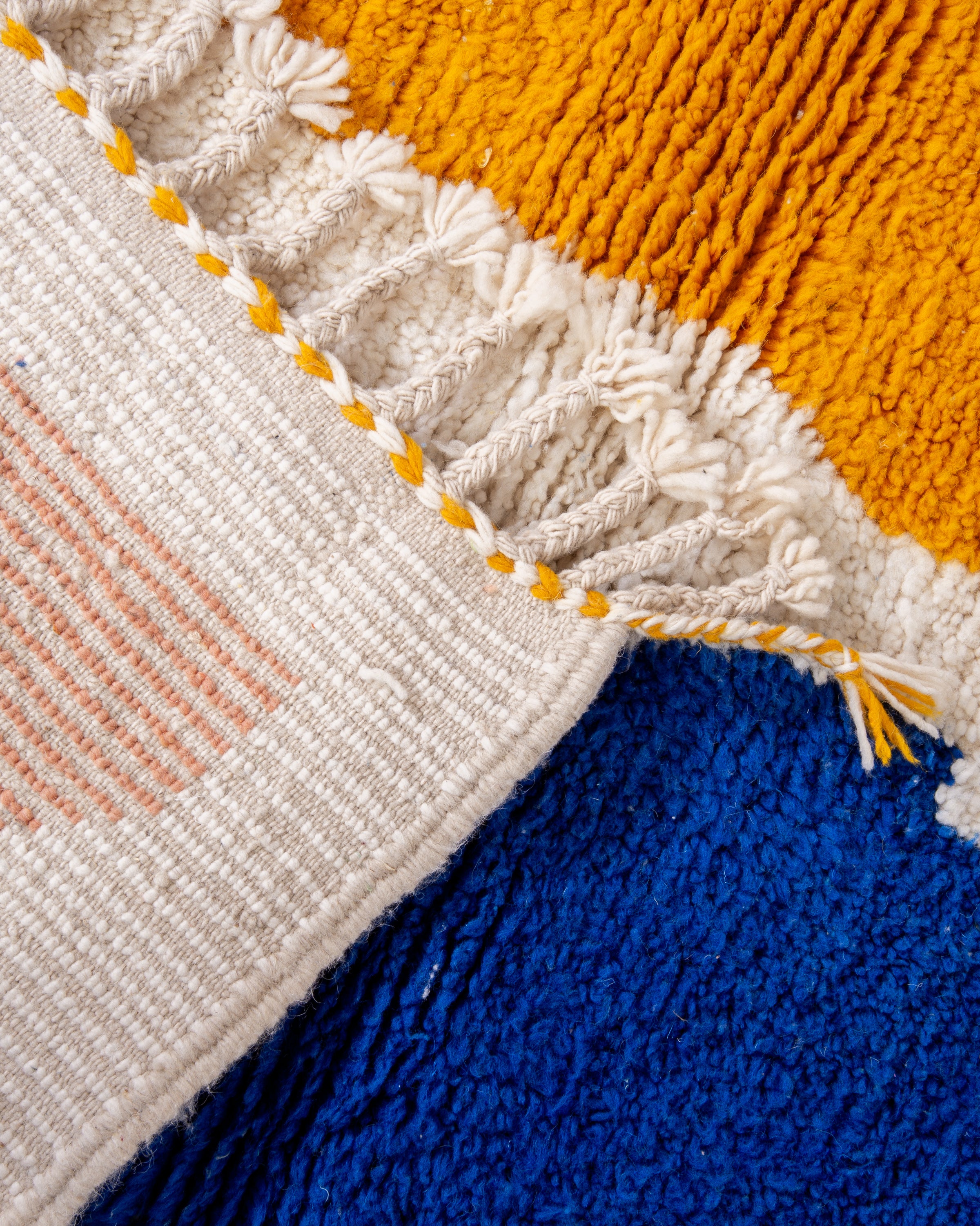 Modern designer handcrafted Berber rug from morocco Beniourain with beautiful colors and patterns