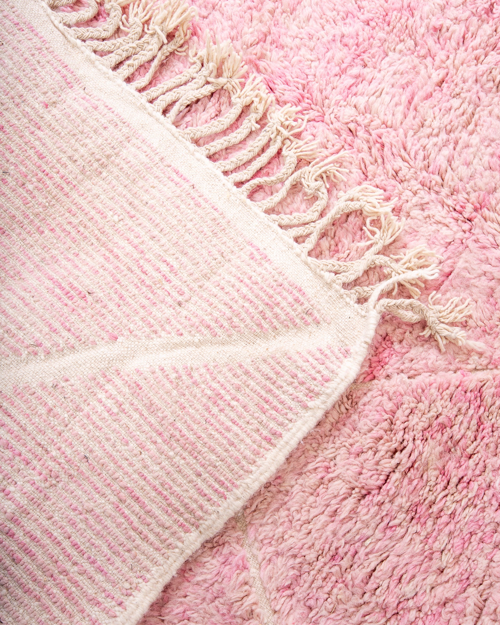 Modern, designer, handcrafted Berber rug from Morocco. Beniourain carpet with beautiful colours and patterns and fluffy wool texture. 