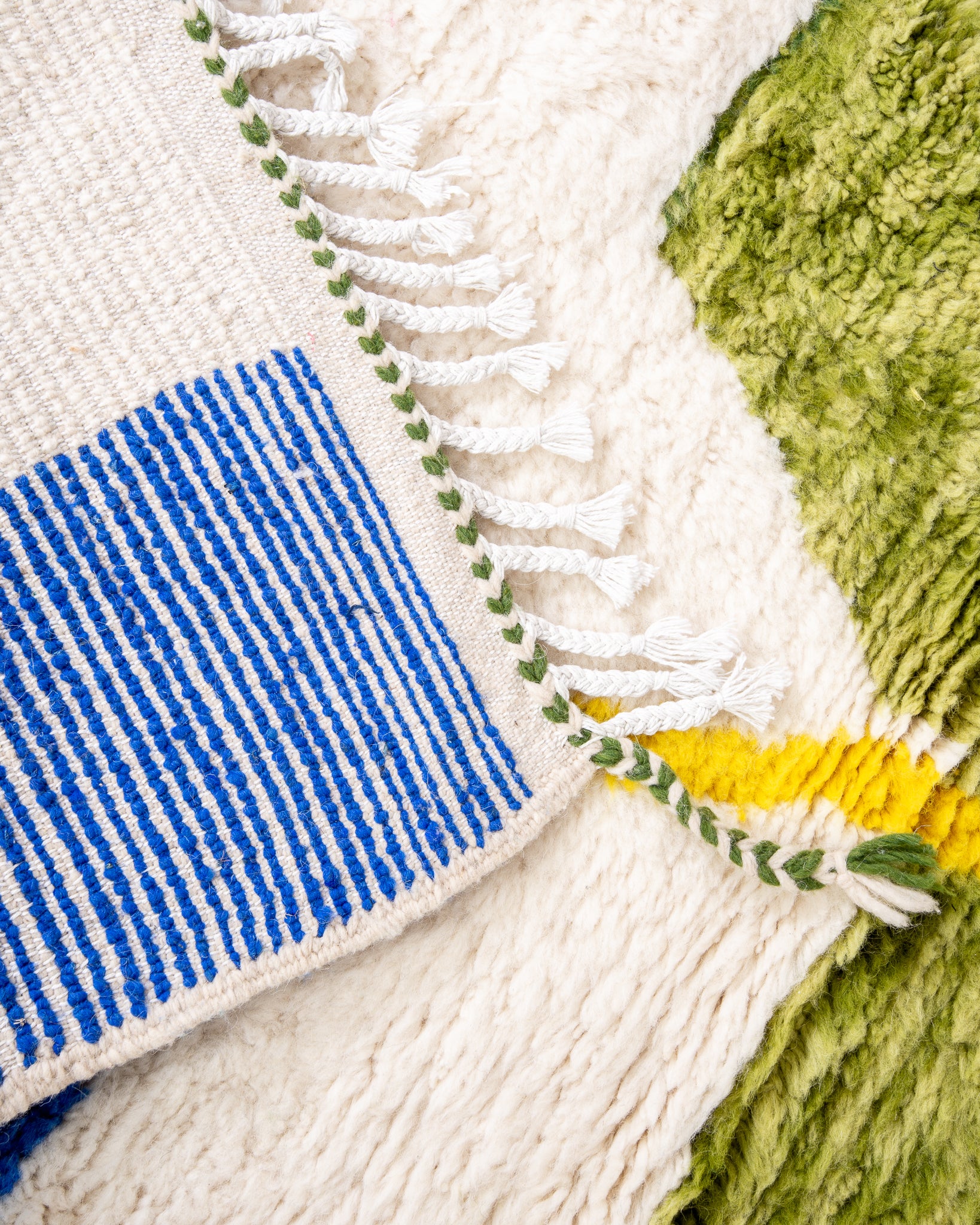 Modern designer handcrafted Berber rug from morocco Beniourain with beautiful colors and patterns