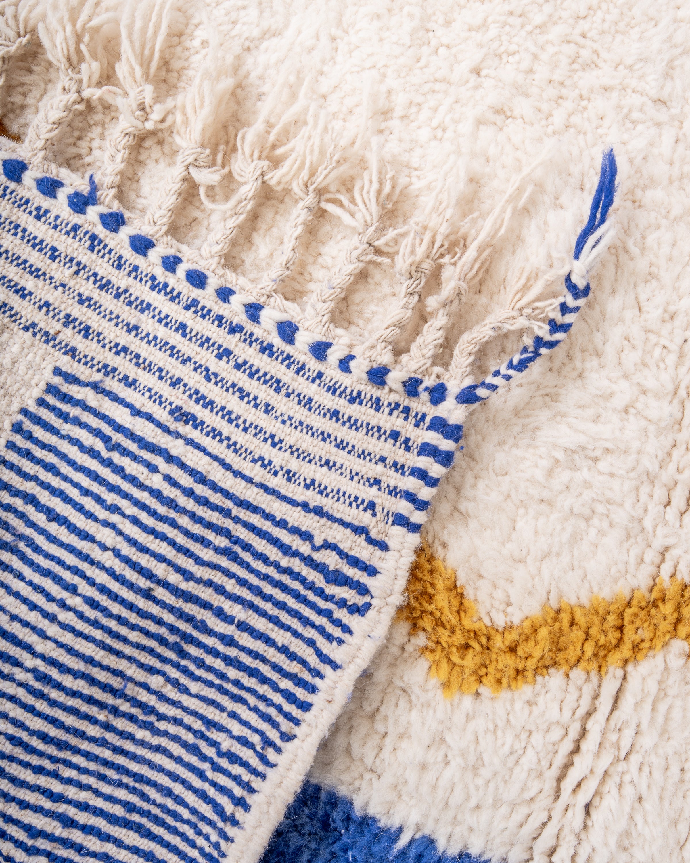 Modern designer handcrafted Berber rug from morocco Beniourain with beautiful colors and patterns