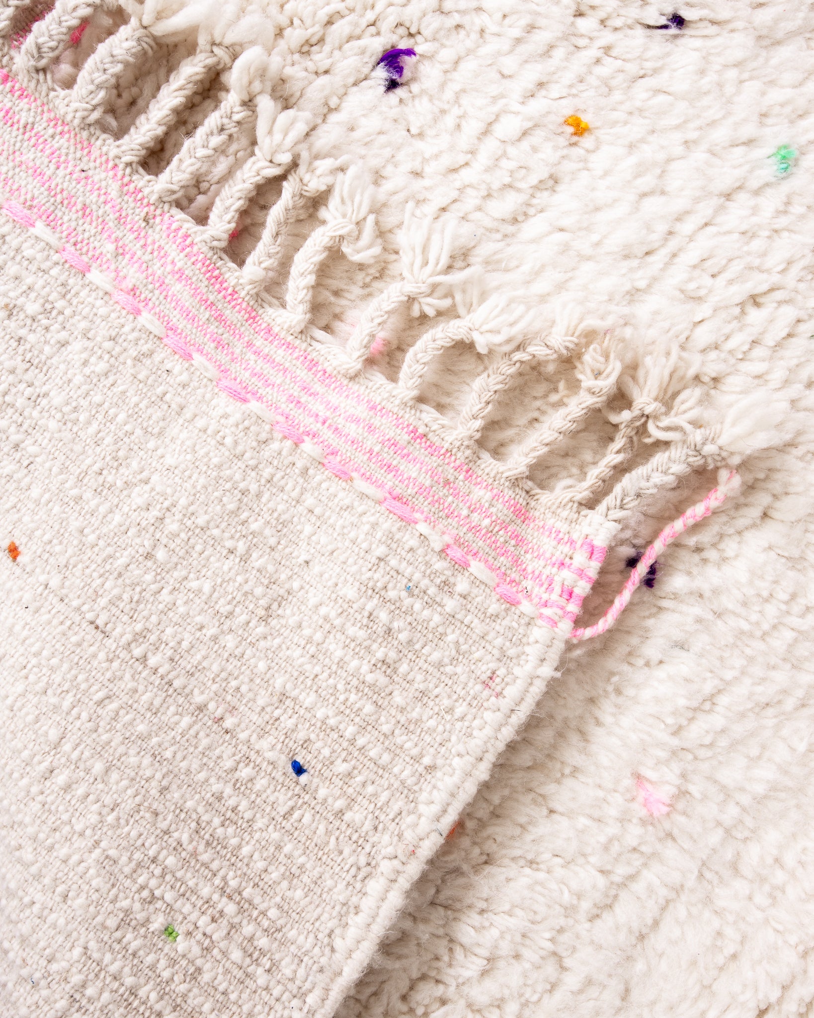 Modern designer handcrafted Berber rug from morocco Beniourain with beautiful colors and patterns