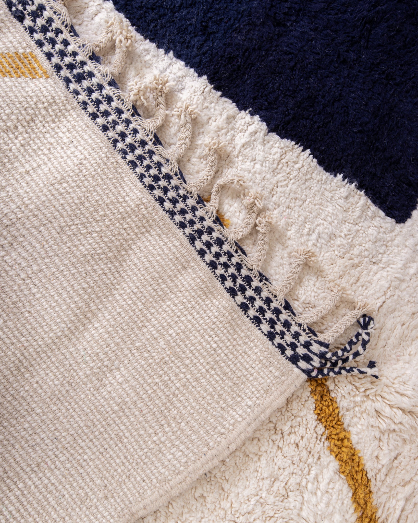 Modern designer handcrafted Berber rug from morocco Beniourain with beautiful colors and patterns