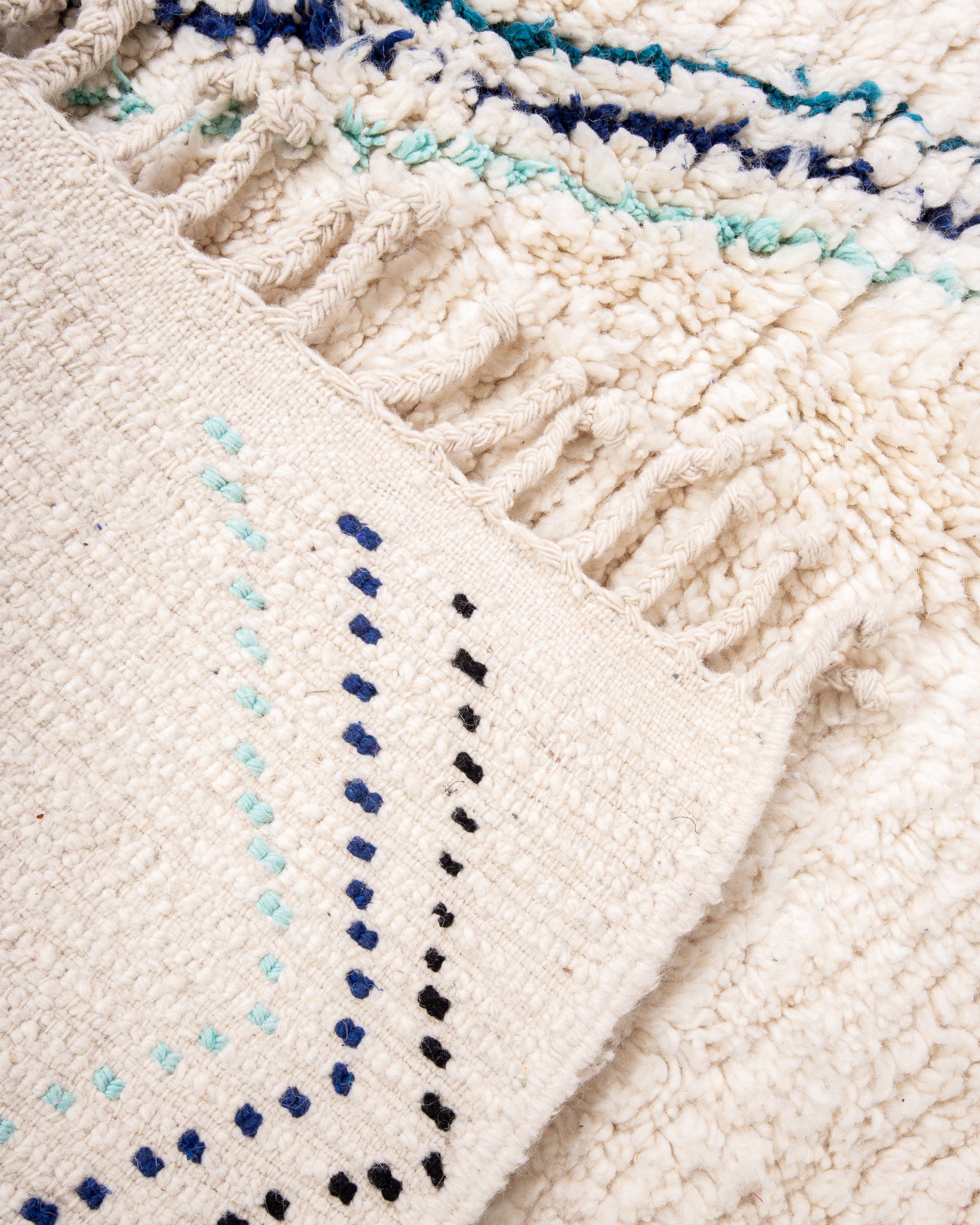 Modern designer handcrafted Berber rug from morocco Beniourain with beautiful colors and patterns