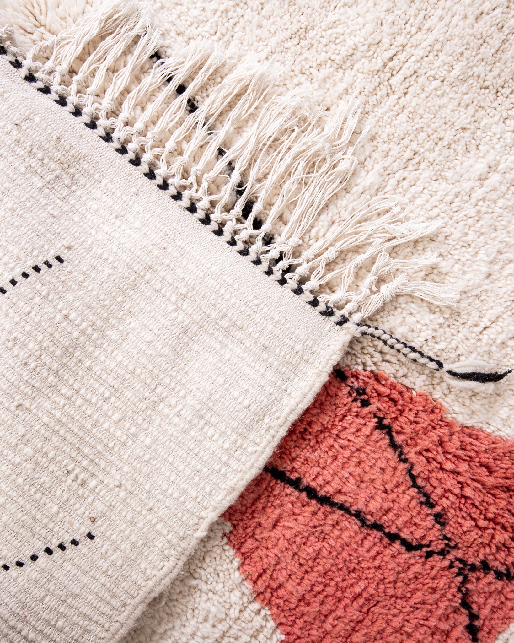 Modern designer handcrafted Berber rug from morocco Beniourain with beautiful colors and patterns