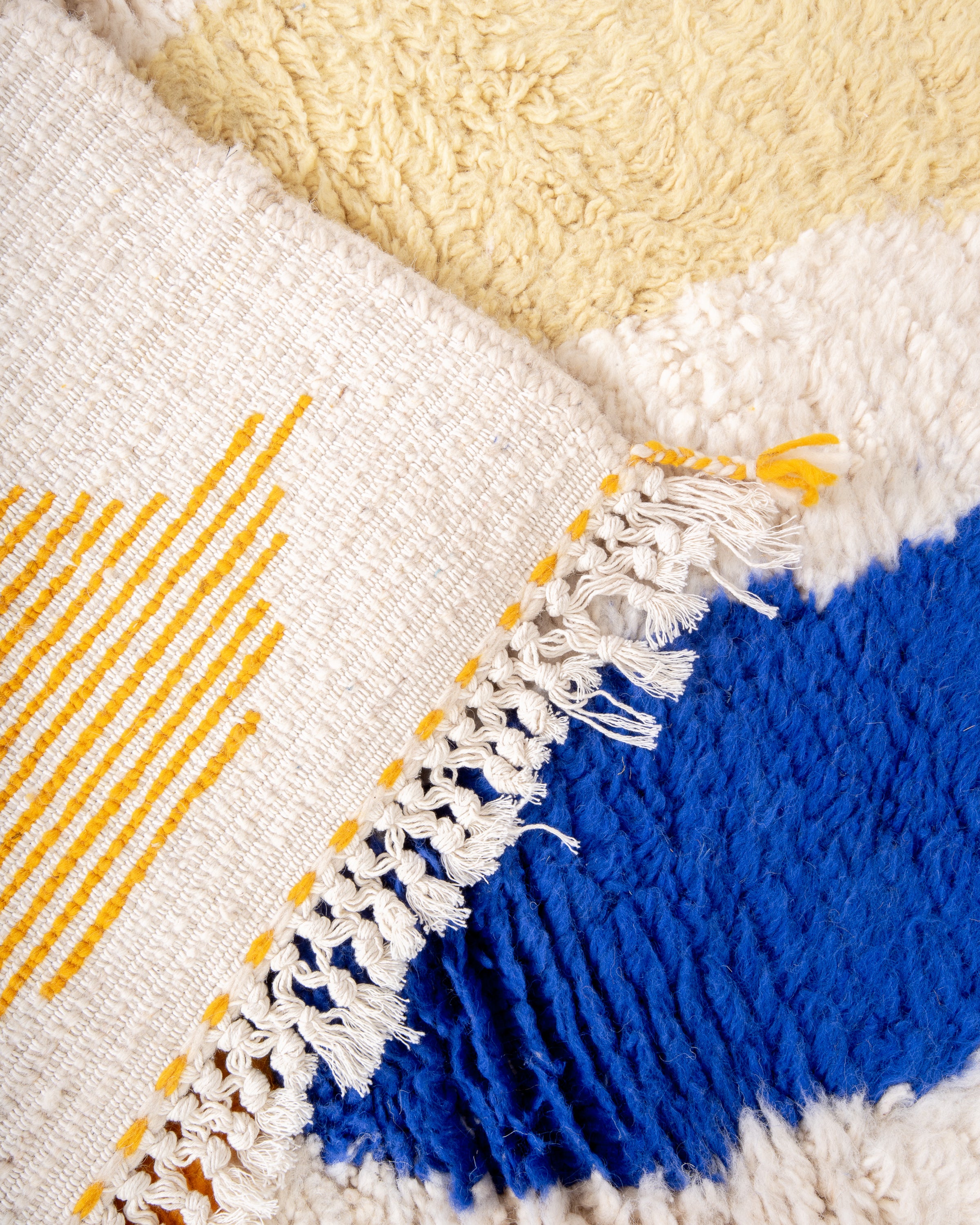 Modern designer handcrafted Berber rug from morocco Beniourain with beautiful colors and patterns