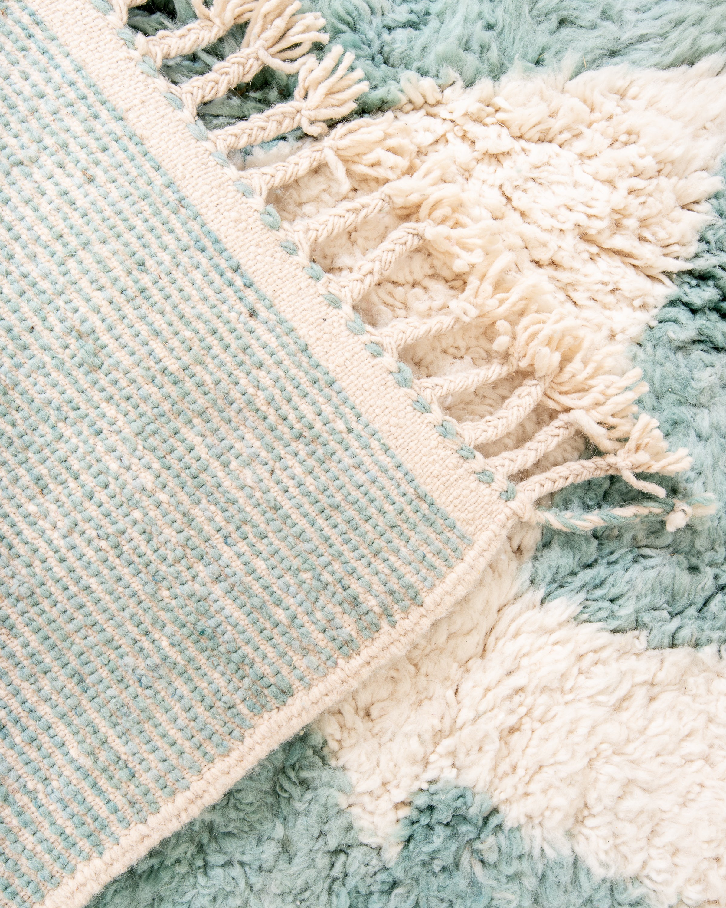 Modern designer handcrafted Berber rug from morocco Beniourain with beautiful colors and patterns