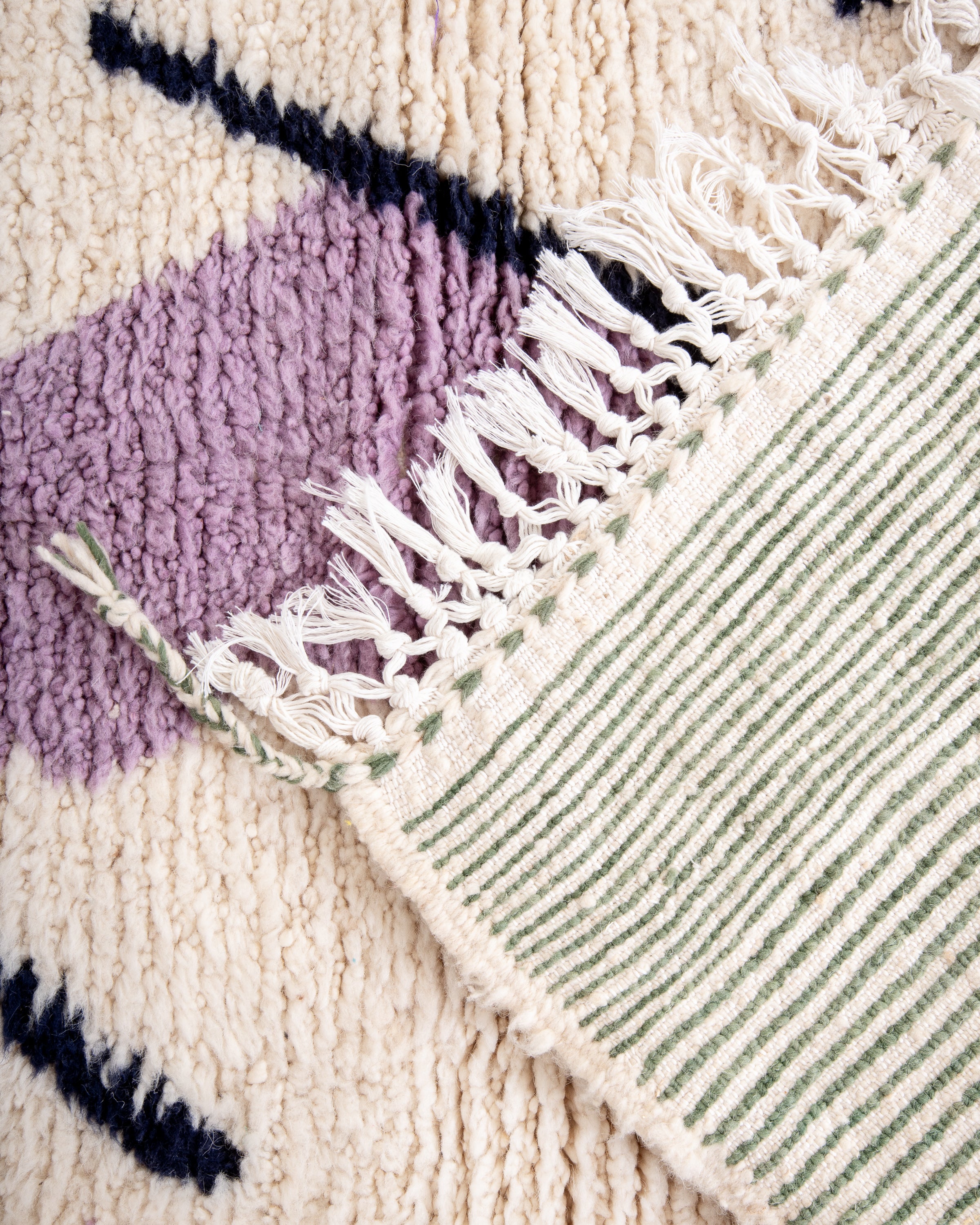 Modern designer handcrafted Berber rug from morocco Beniourain with beautiful colors and patterns