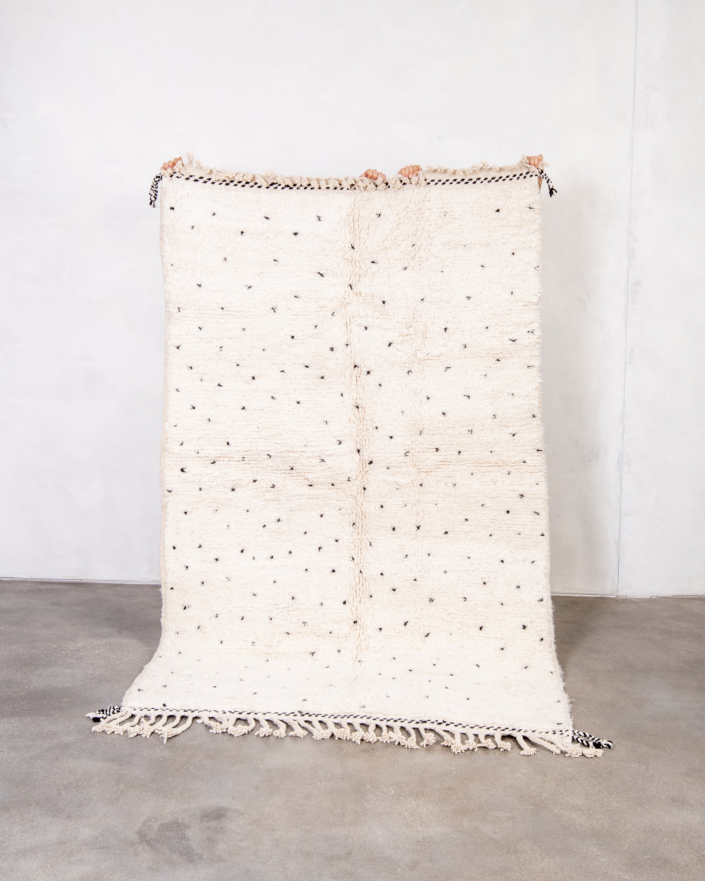 Modern designer handcrafted Berber rug from morocco Beniourain with beautiful colors and patterns