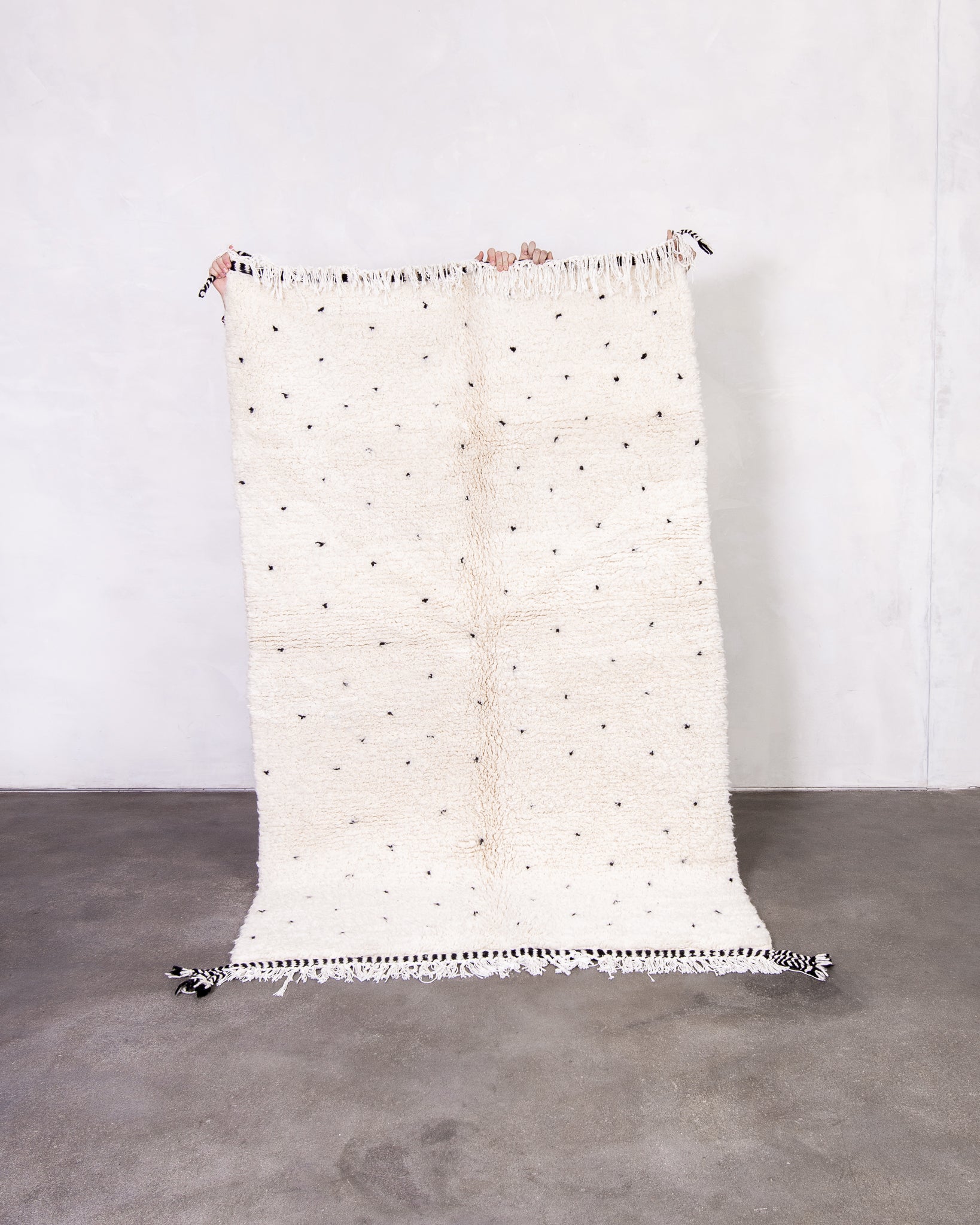 Modern designer handcrafted Berber rug from morocco Beniourain with beautiful colors and patterns