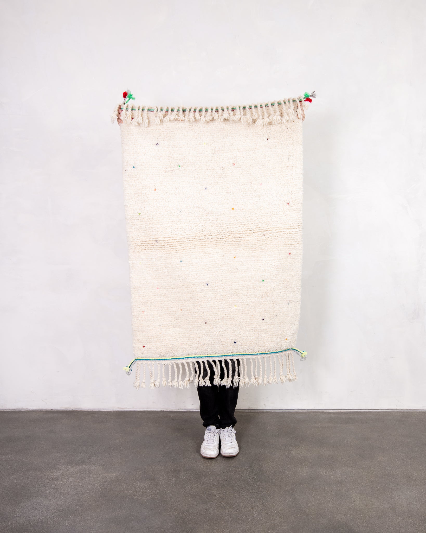 Modern designer handcrafted Berber rug from morocco Beniourain with beautiful colors and patterns