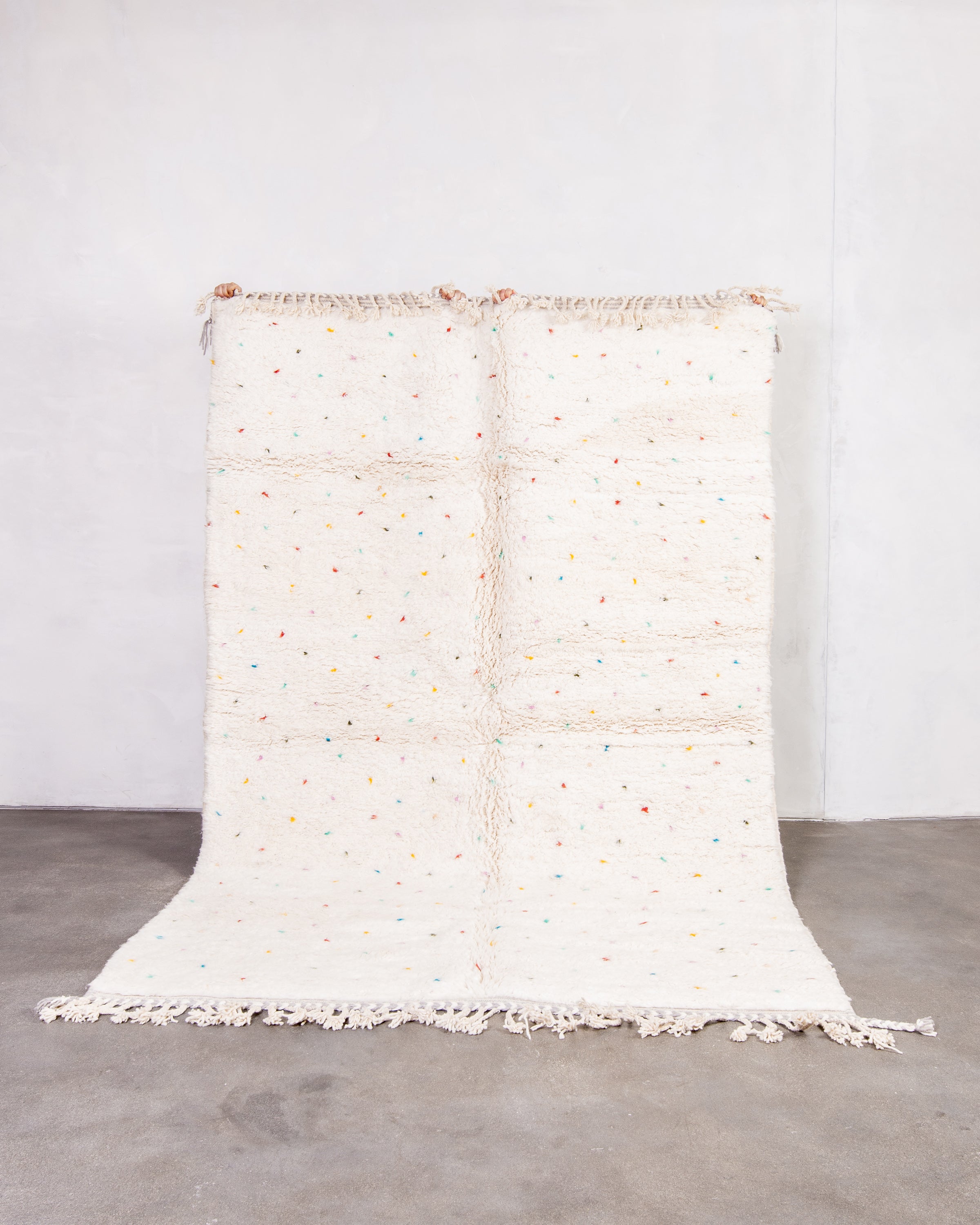 Modern designer handcrafted Berber rug from morocco Beniourain with beautiful colors and patterns