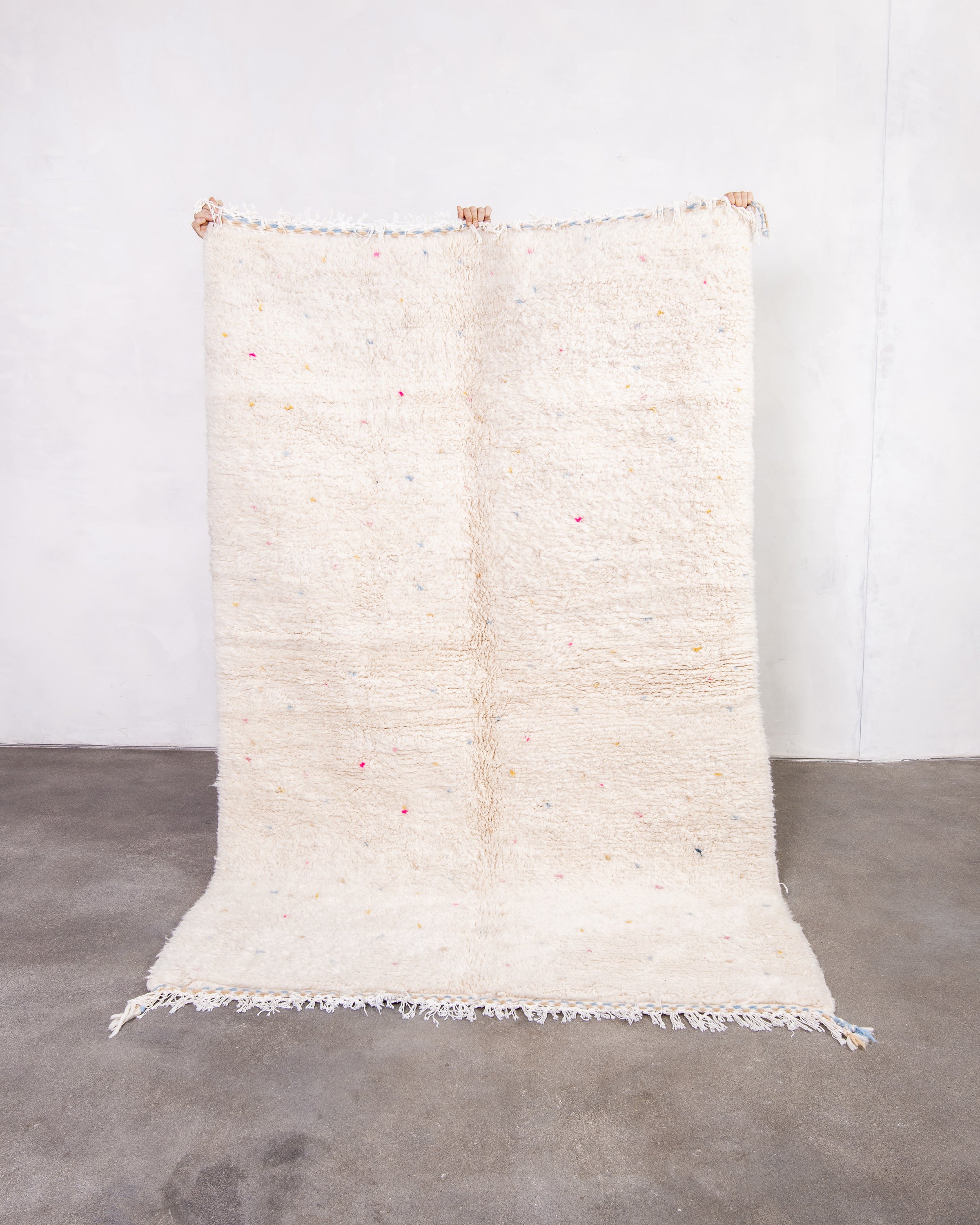 Modern designer handcrafted Berber rug from morocco Beniourain with beautiful colors and patterns