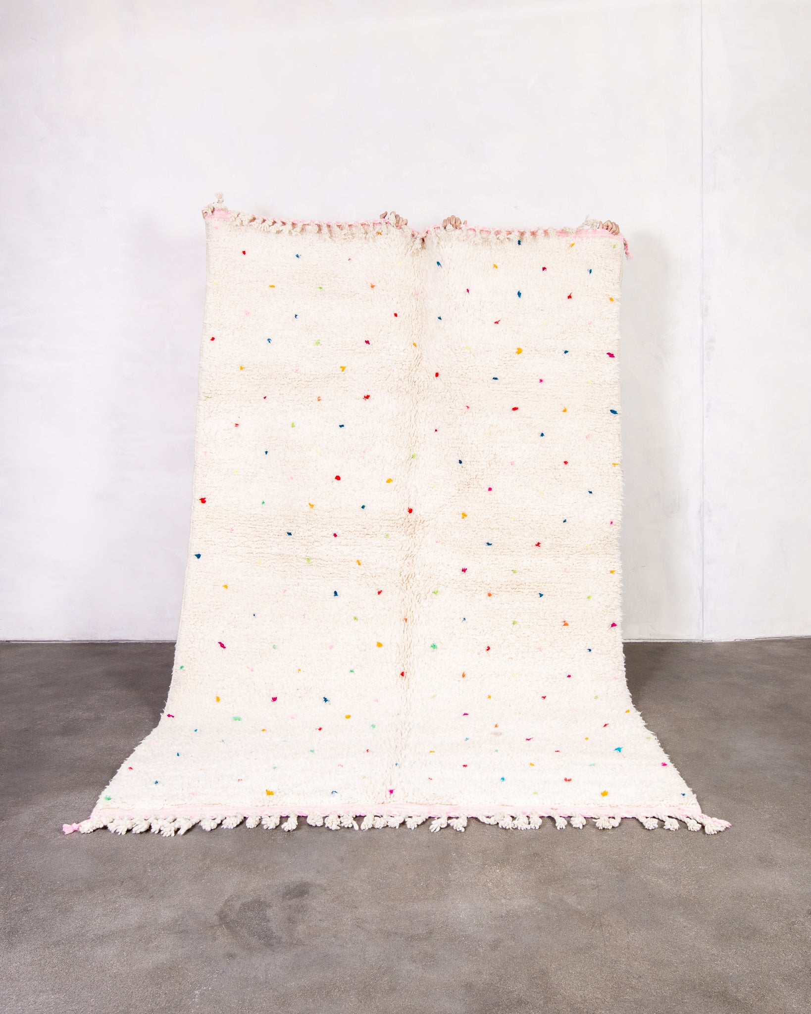 Modern designer handcrafted Berber rug from morocco Beniourain with beautiful colors and patterns