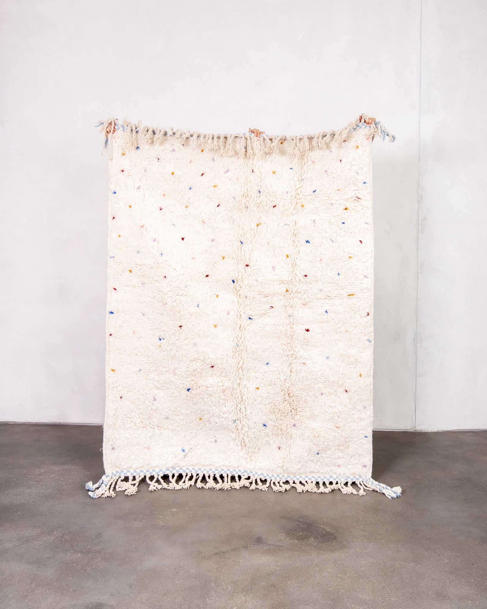 Modern designer handcrafted Berber rug from morocco Beniourain with beautiful colors and patterns