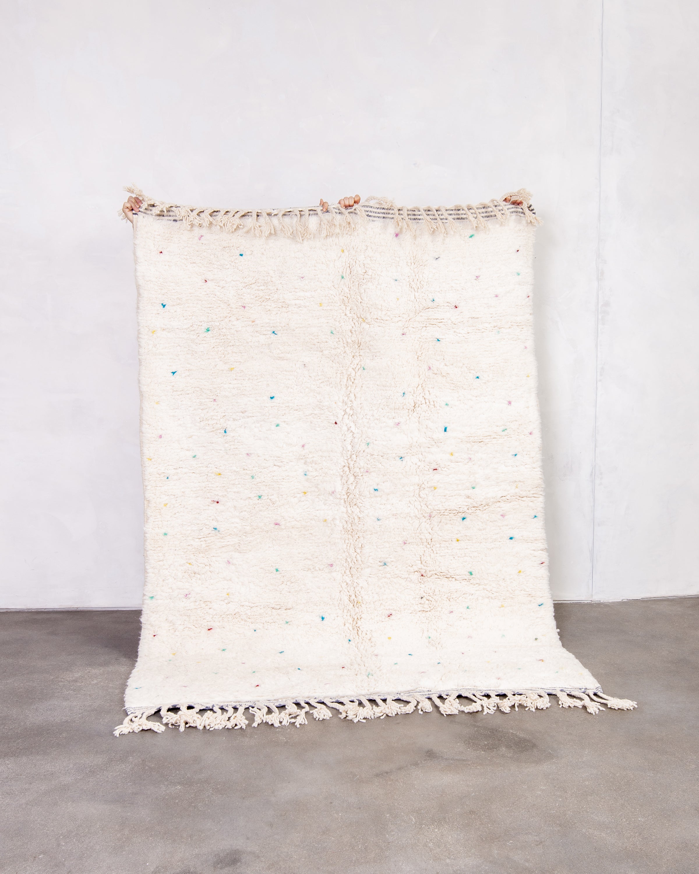 Modern designer handcrafted Berber rug from morocco Beniourain with beautiful colors and patterns