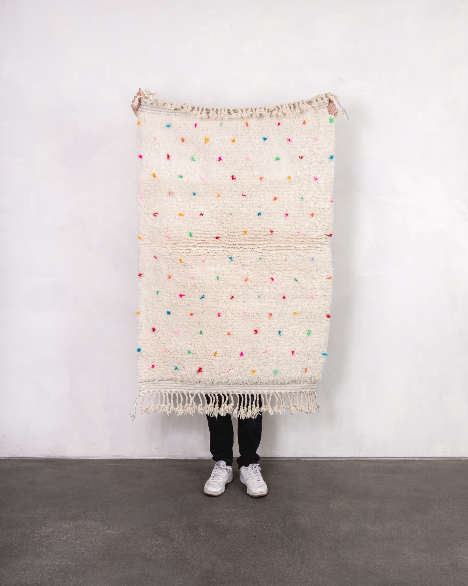 Modern designer handcrafted Berber rug from morocco Beniourain with beautiful colors and patterns