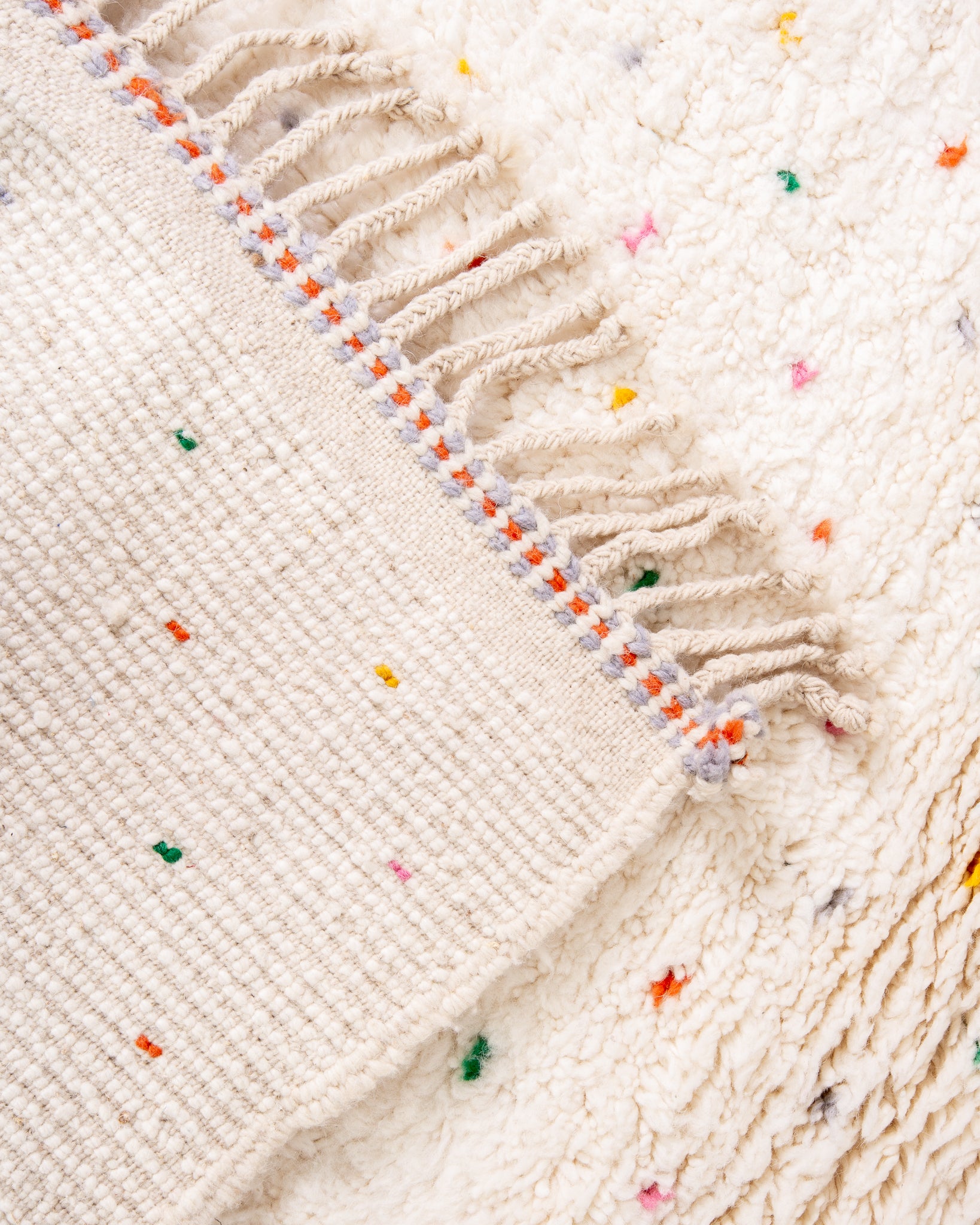 Modern designer handcrafted Berber rug from morocco Beniourain with beautiful colors and patterns