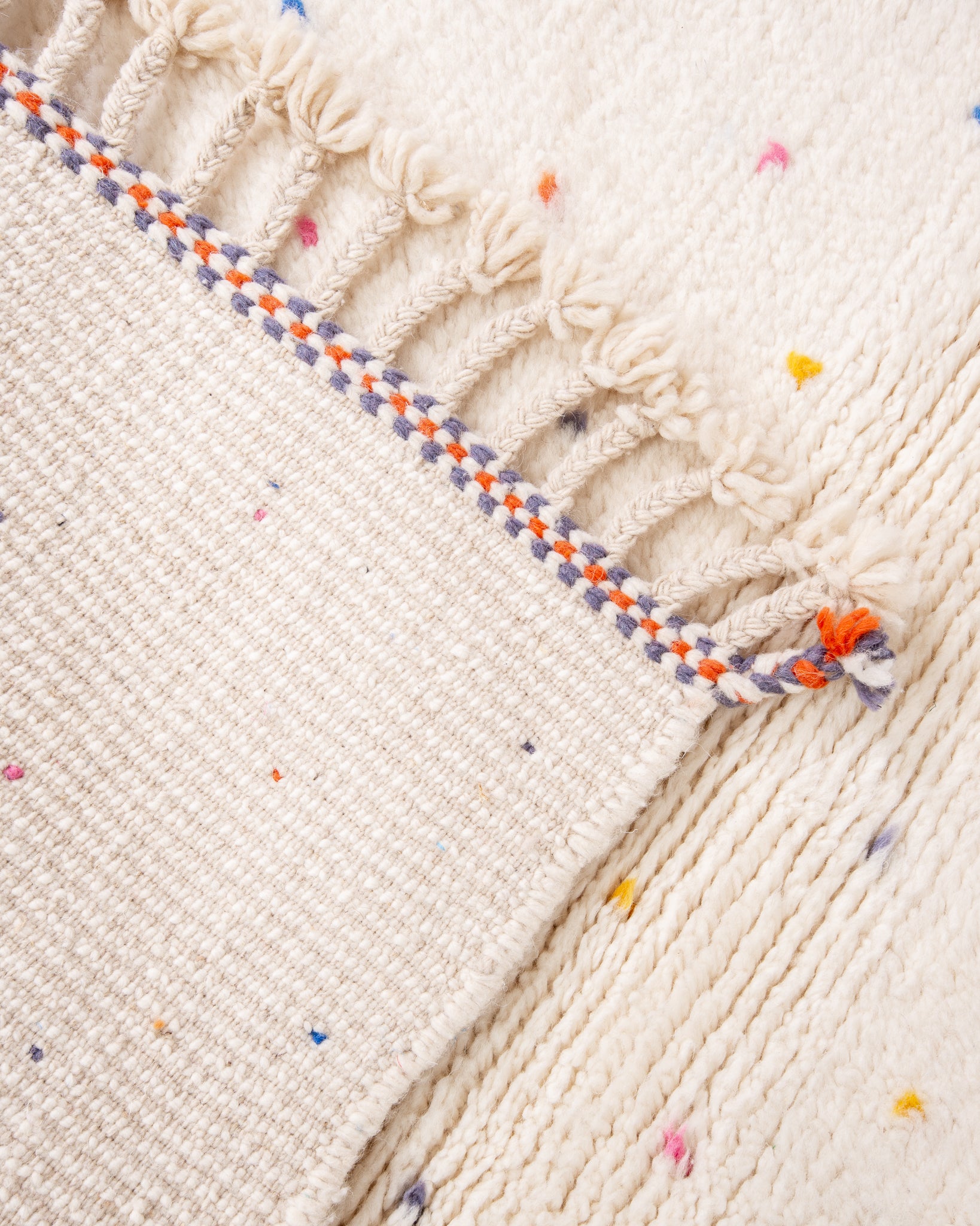 Modern designer handcrafted Berber rug from morocco Beniourain with beautiful colors and patterns