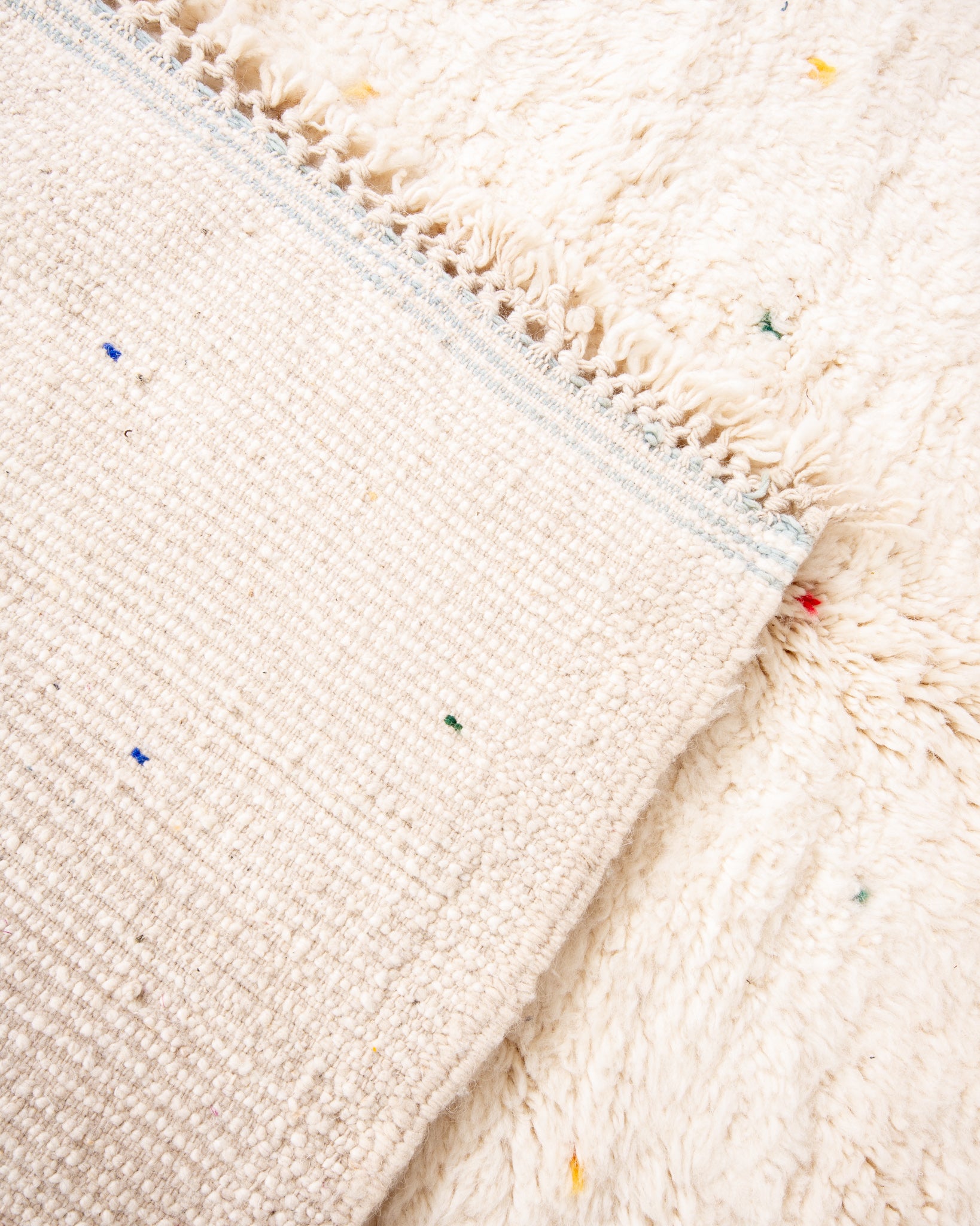 Modern designer handcrafted Berber rug from morocco Beniourain with beautiful colors and patterns