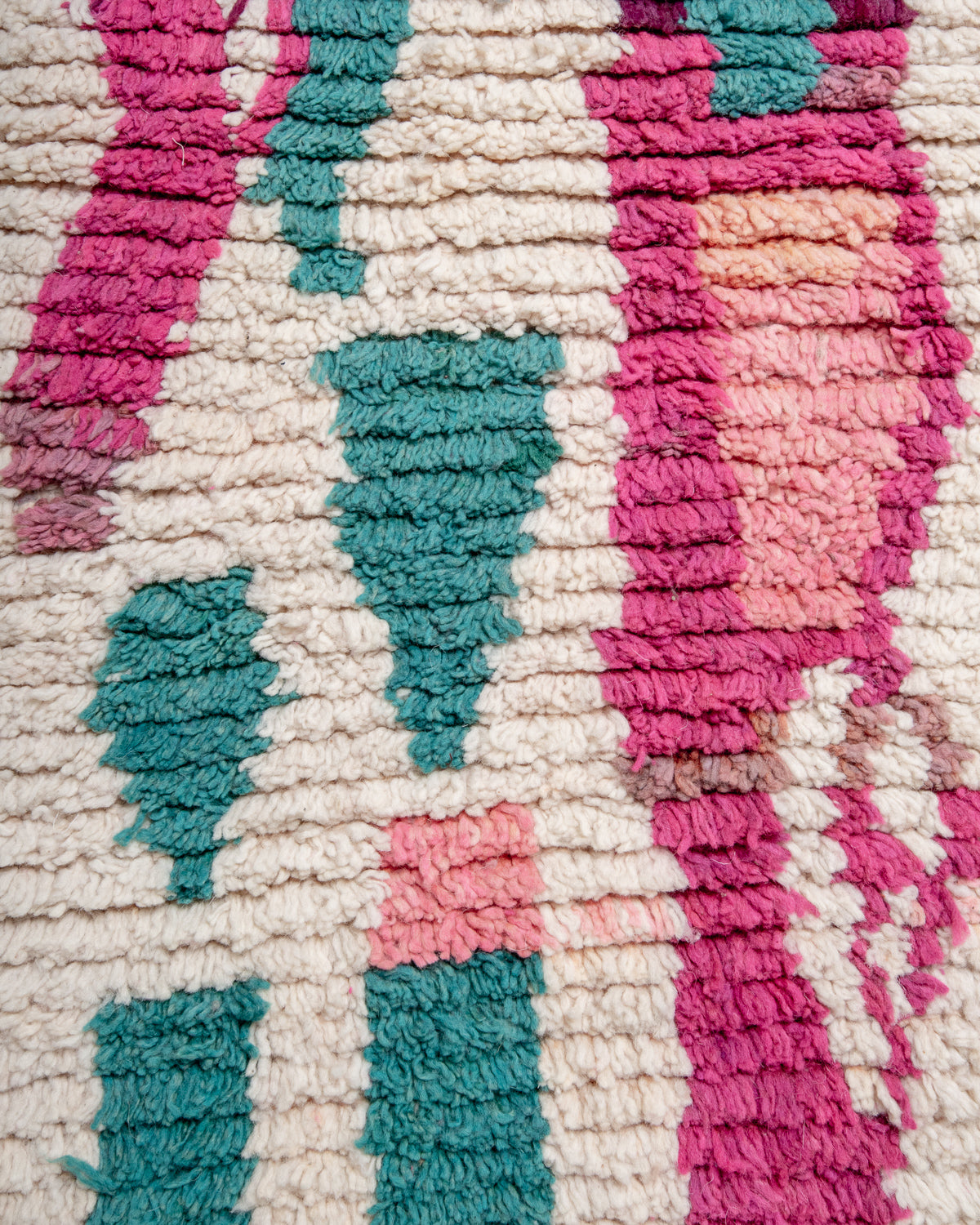 Modern designer handcrafted vintage Berber rug from Morocco. Boujad with beautiful colours and patterns.