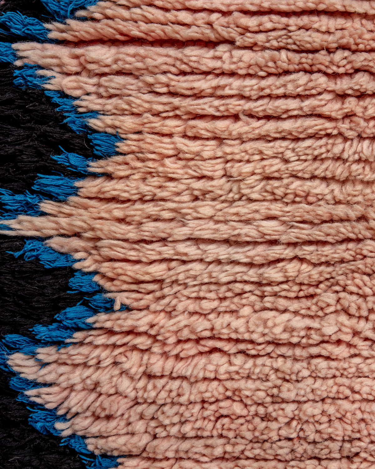 Modern, designer, handcrafted Berber runner rug from Morocco. Vintage carpet with beautiful colours and patterns and fluffy texture.