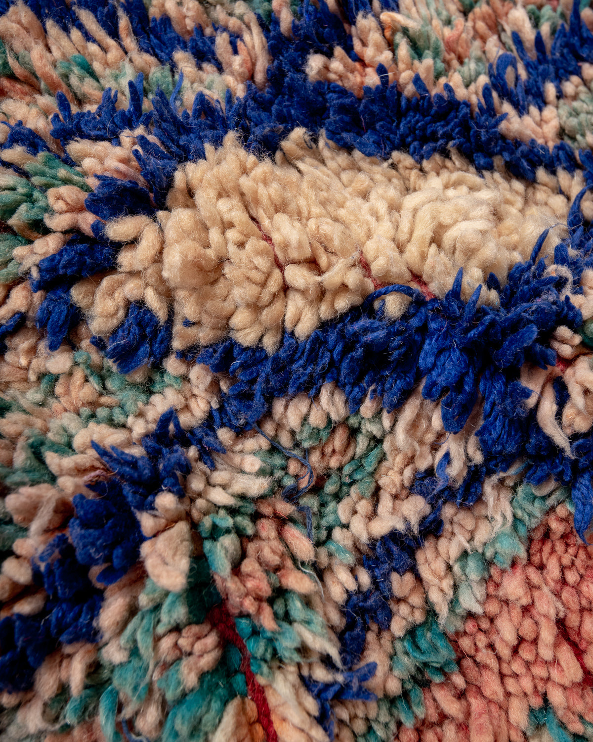 Modern, designer, handcrafted Berber runner rug from Morocco. Vintage carpet with beautiful colours and patterns and fluffy texture.