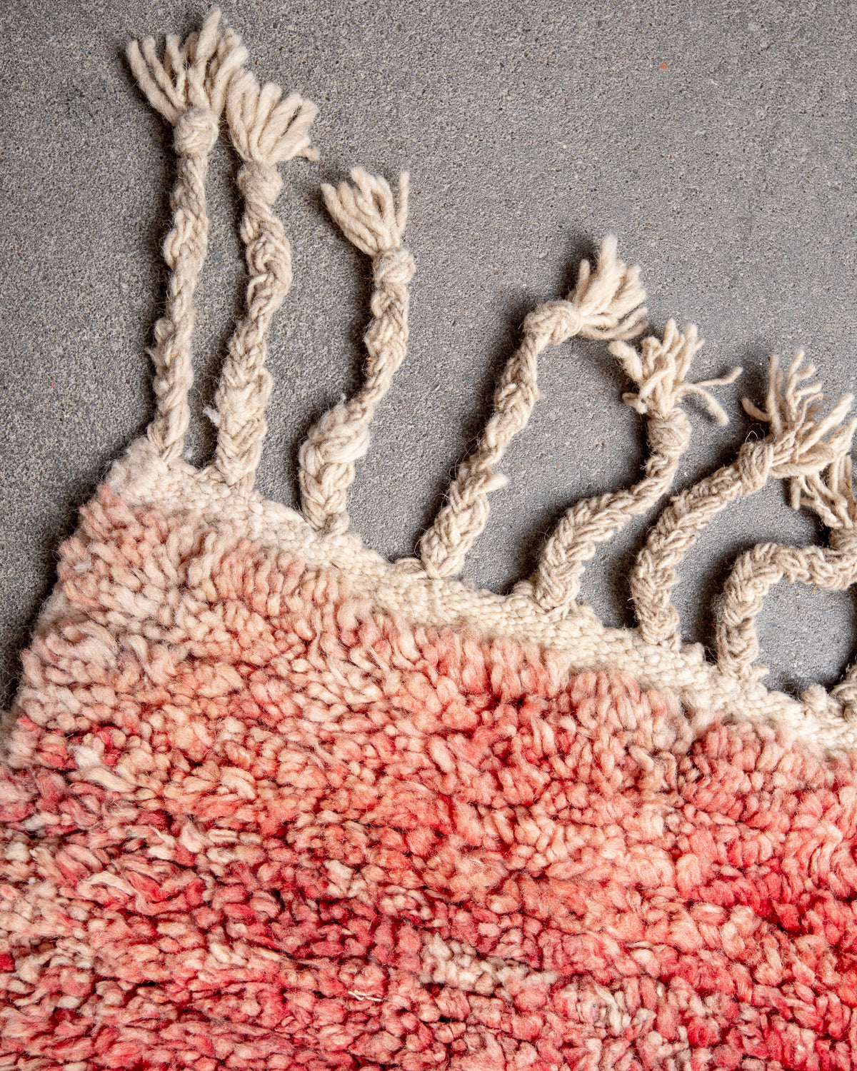 Modern, designer, handcrafted Berber runner rug from Morocco. Vintage carpet with beautiful colours and patterns and fluffy texture.