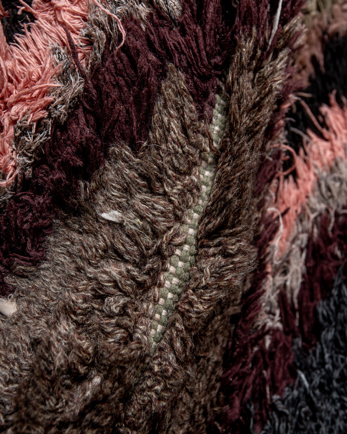 Modern designer vintage handcrafted Berber rug from Morocco. Boucherouite runner rug with beautiful colors and patterns.