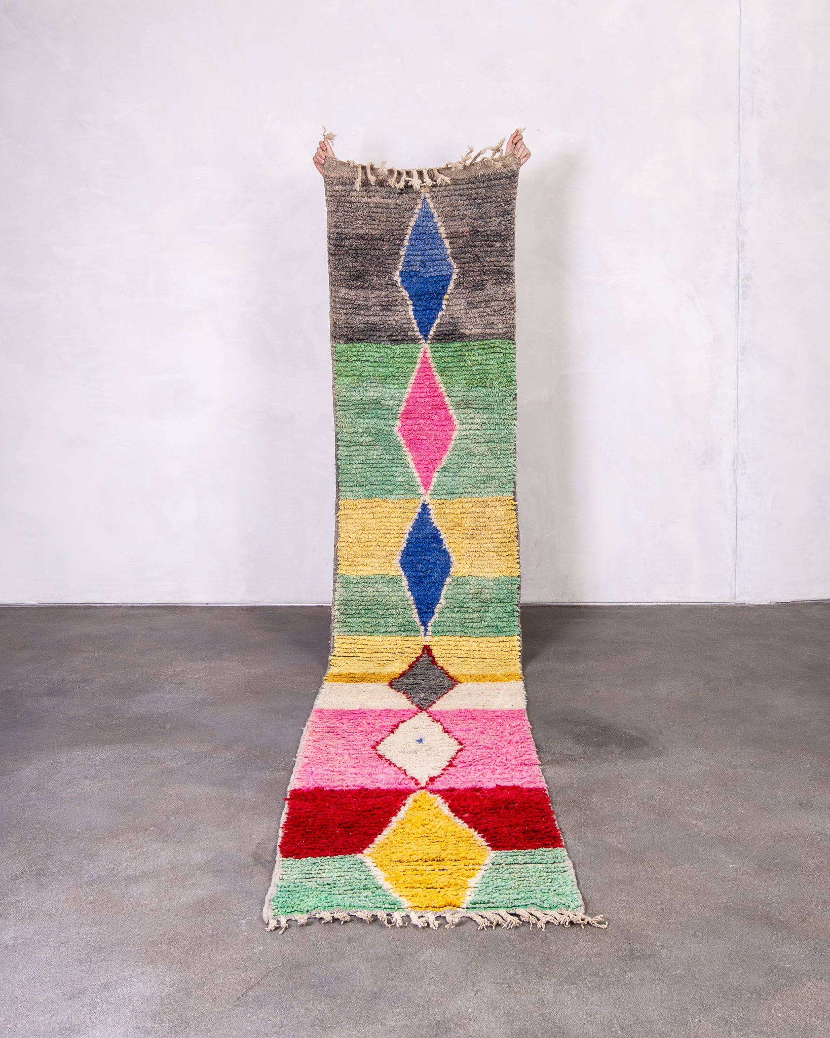 Modern designer handcrafted Berber rug from morocco Boujed with beautiful colors and patterns