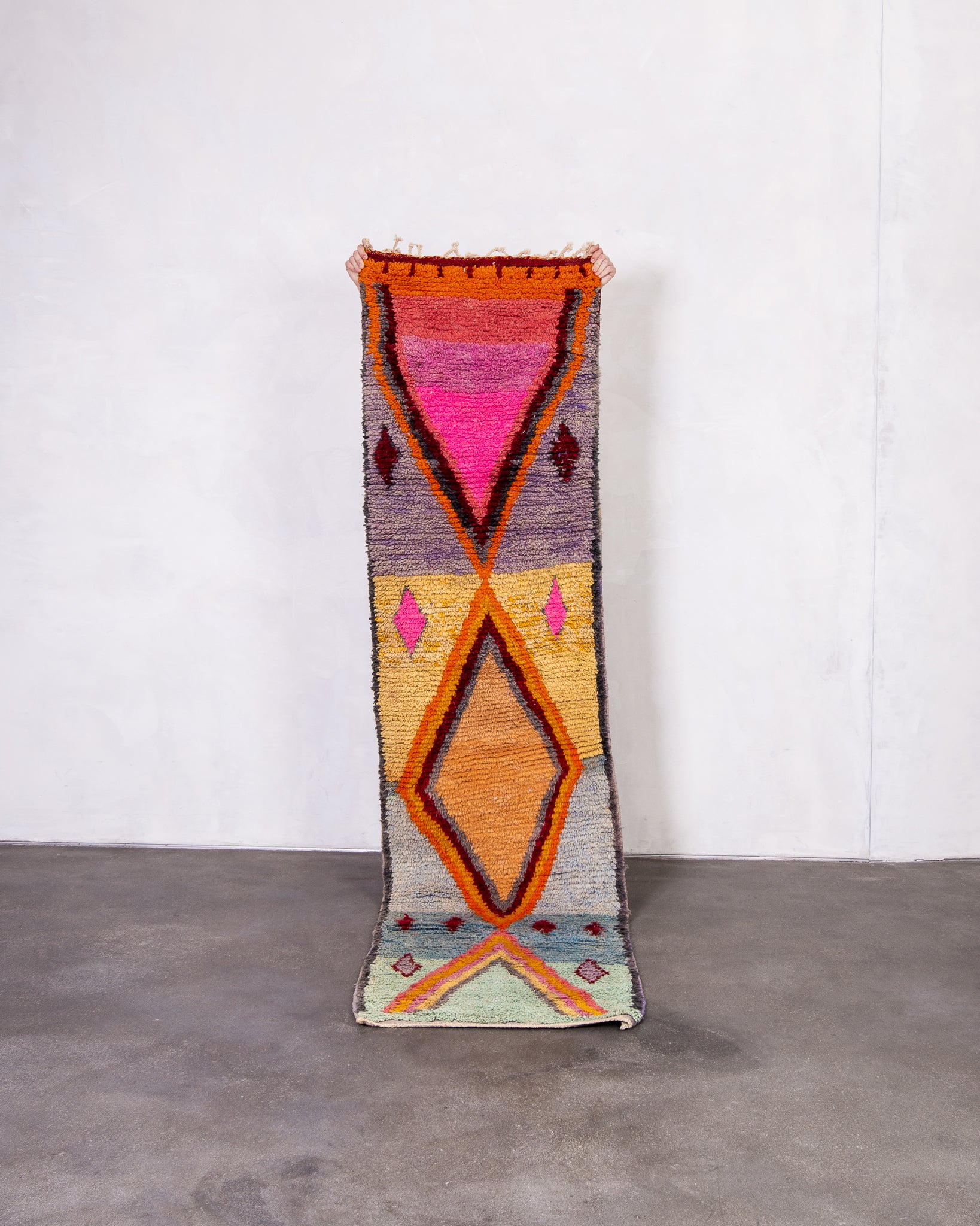 Modern designer handcrafted Berber rug from morocco Boujed with beautiful colors and patterns