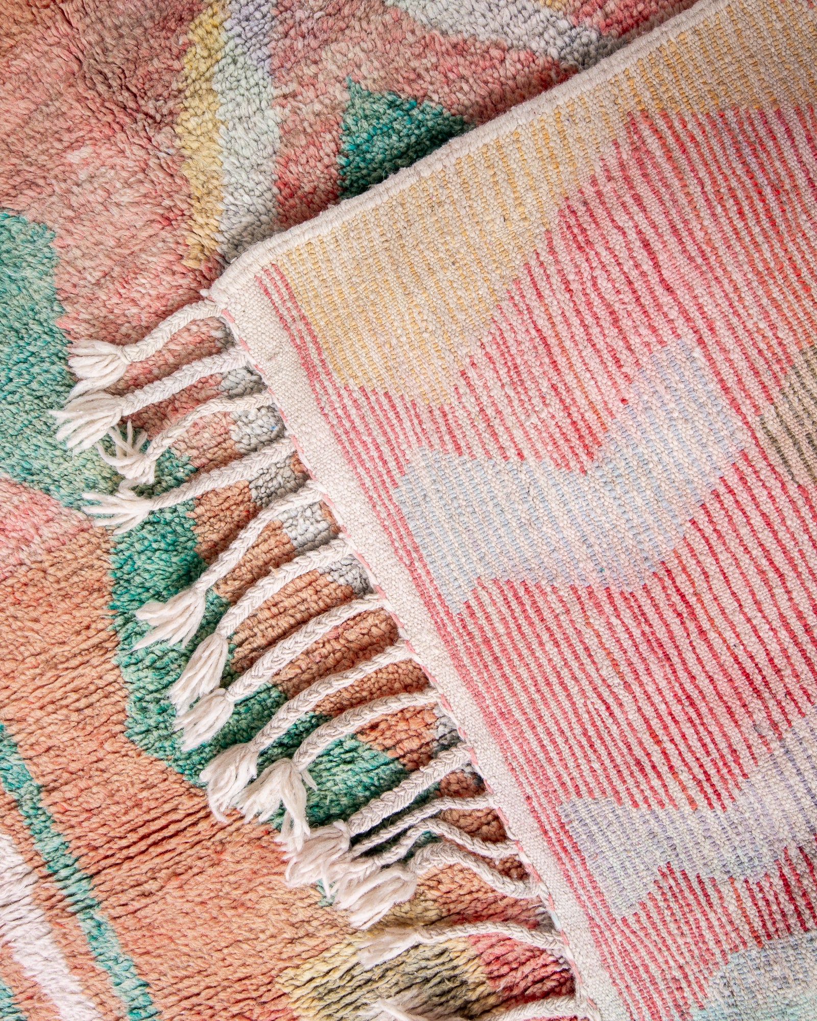 Modern designer handcrafted Berber rug from morocco Boujed with beautiful colors and patterns