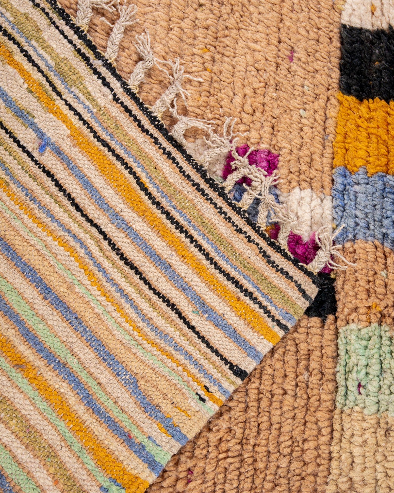 Modern designer handcrafted Berber rug from morocco Boujed with beautiful colors and patterns