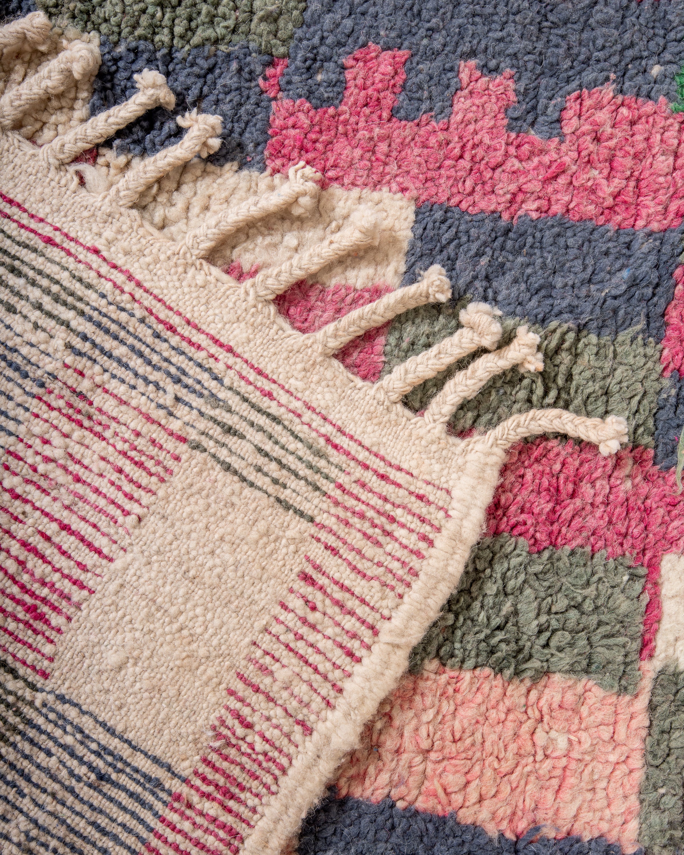 Modern designer handcrafted Berber rug from morocco Boujed with beautiful colors and patterns