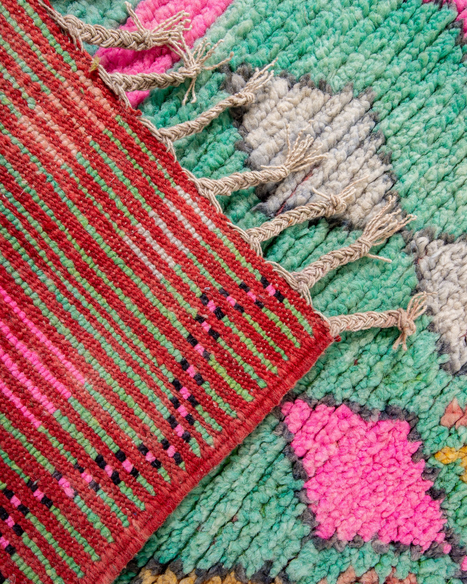 Modern designer handcrafted Berber rug from morocco Boujed with beautiful colors and patterns