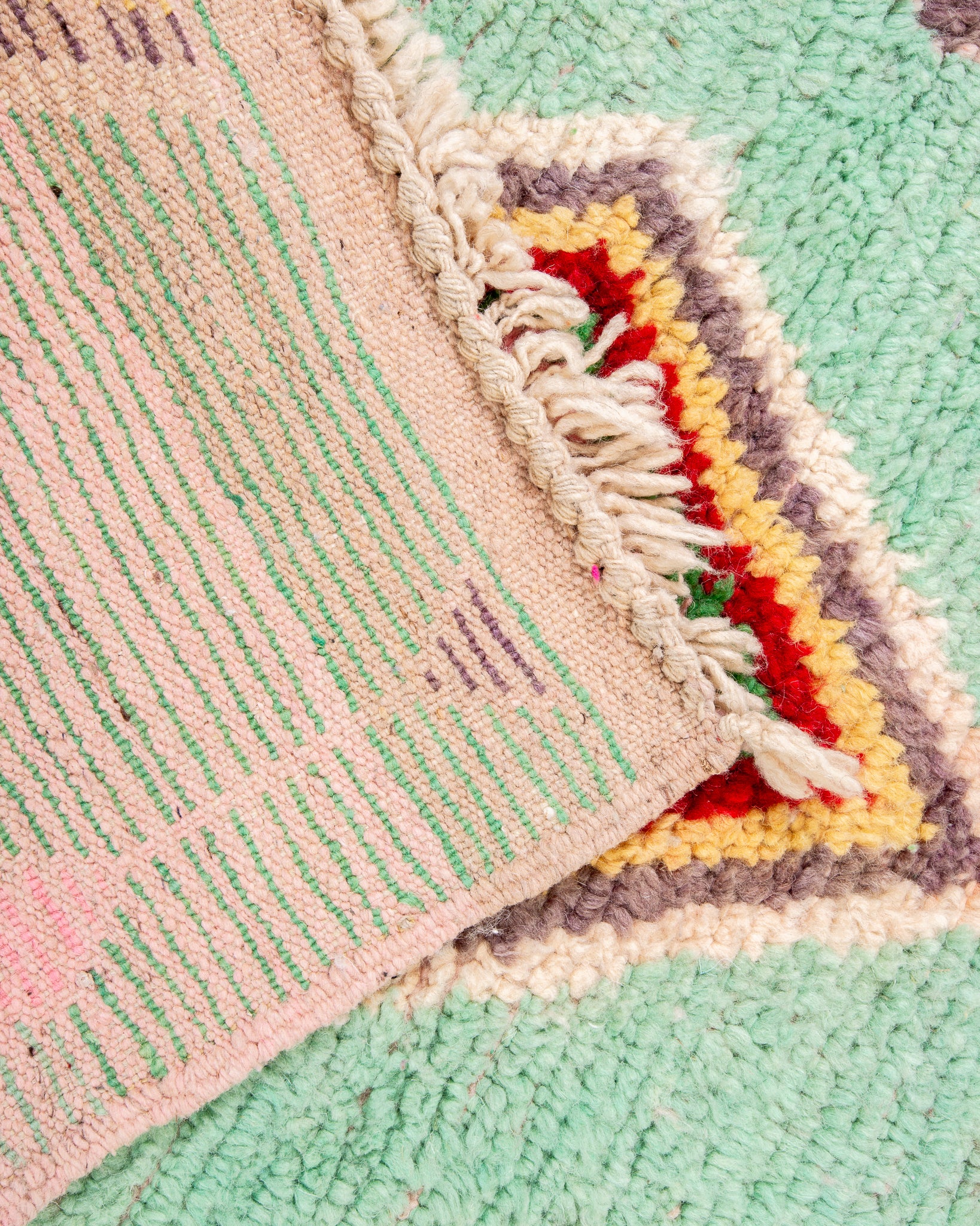 Modern designer handcrafted Berber rug from morocco Boujed with beautiful colors and patterns