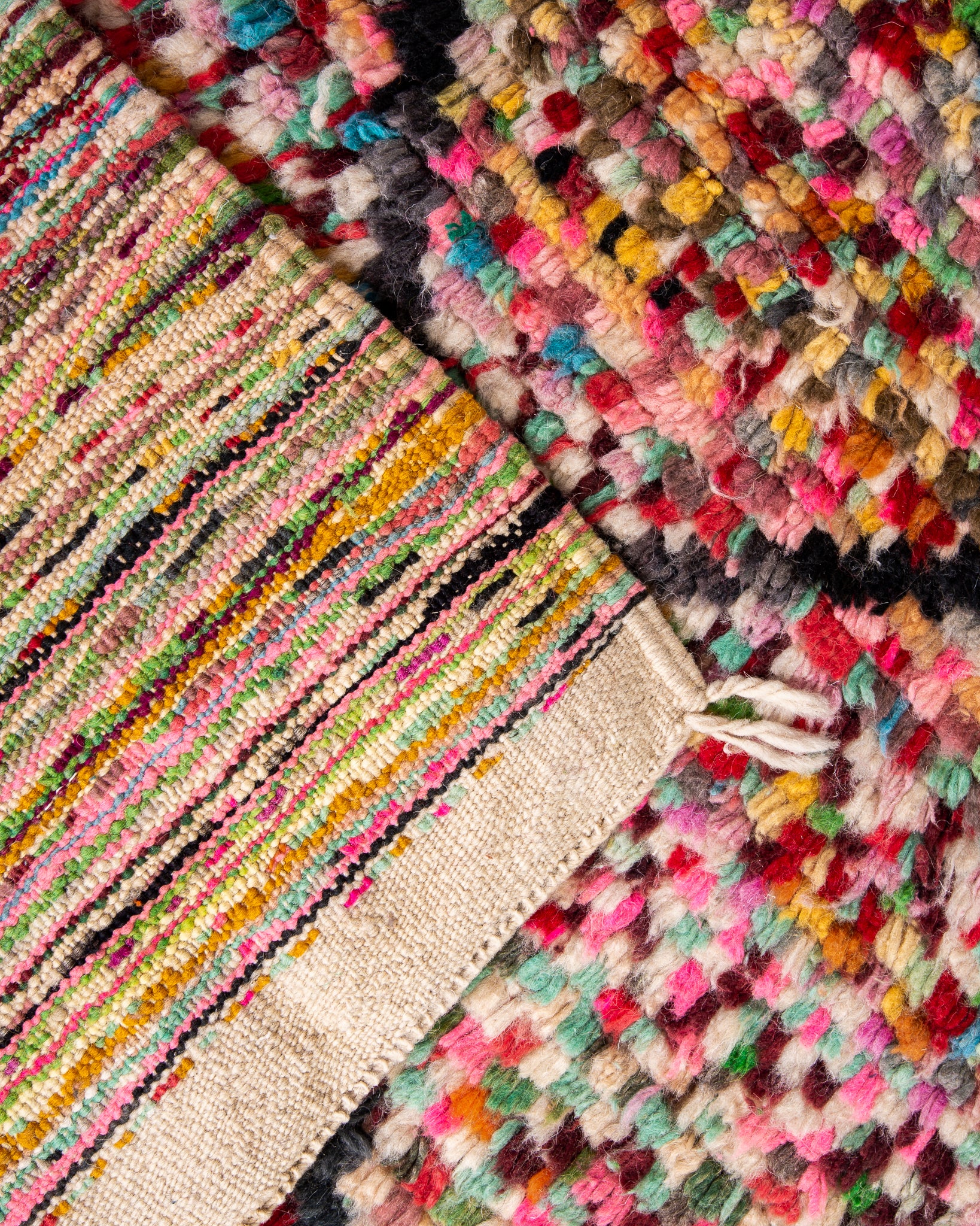 Modern designer handcrafted Berber rug from morocco Boujed with beautiful colors and patterns