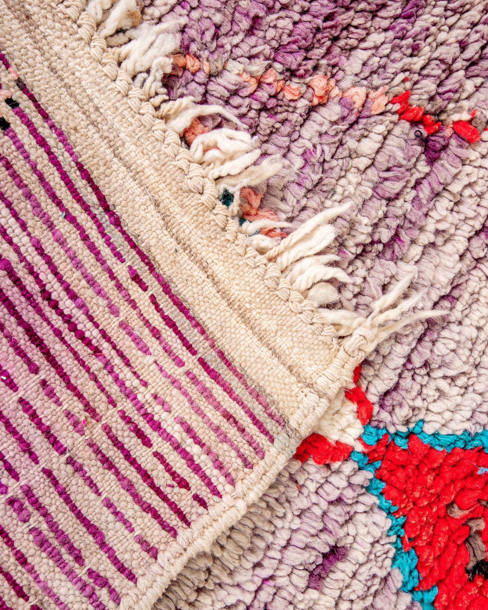 Modern designer handcrafted Berber rug from morocco Boujed with beautiful colors and patterns