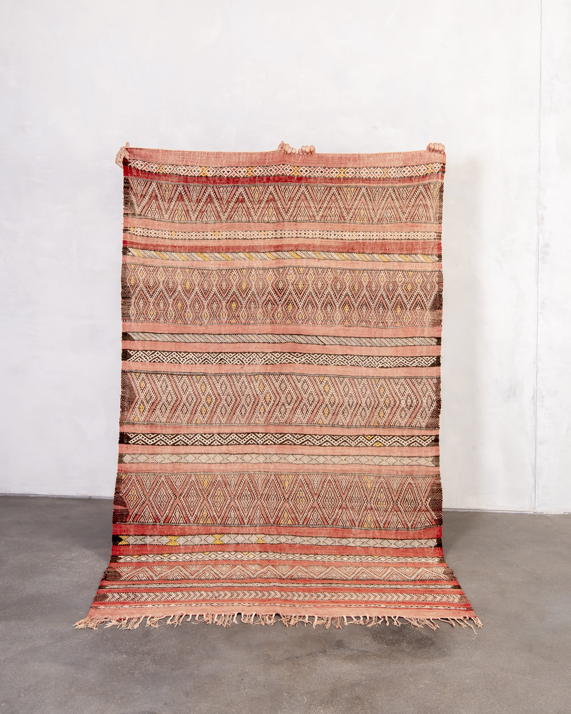 Modern designer handcrafted Berber rug from morocco Kelim with beautiful colors and patterns