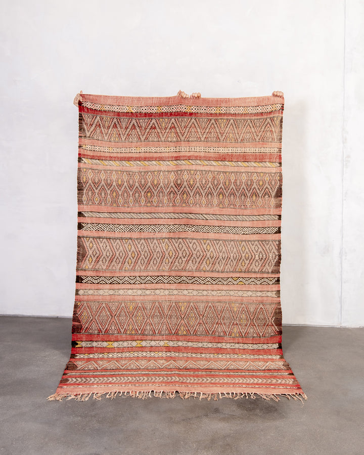 Modern designer handcrafted Berber rug from morocco Kelim with beautiful colors and patterns