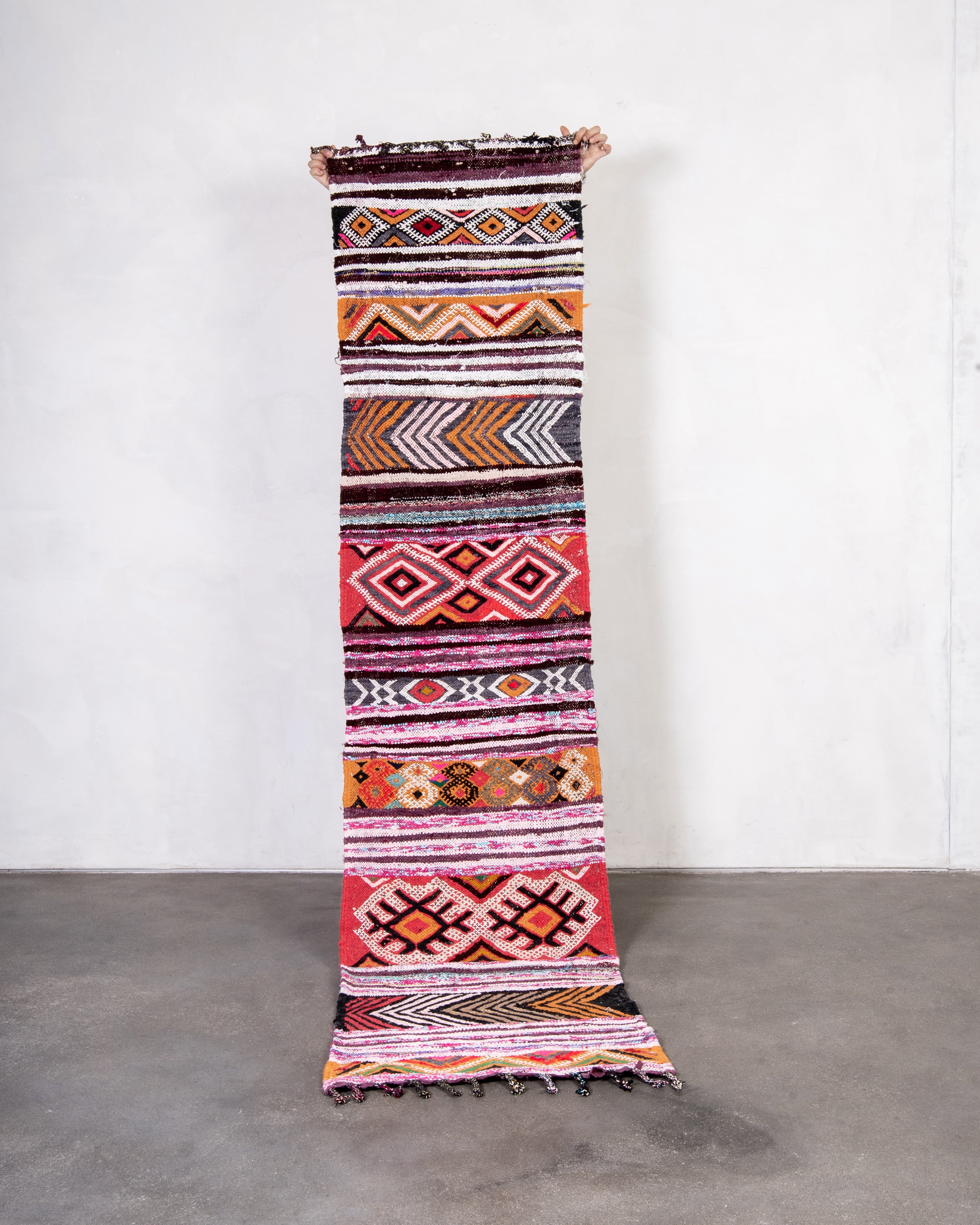 Modern designer handcrafted Berber rug from morocco Kelim with beautiful colors and patterns